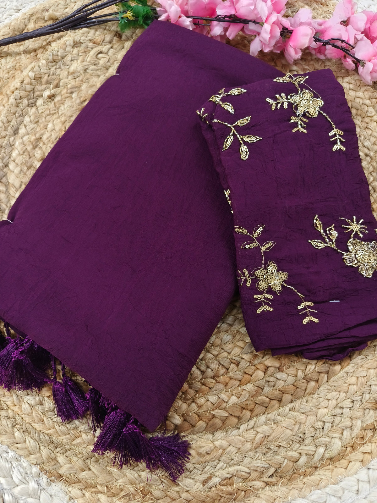 Purple Elegant designer saree