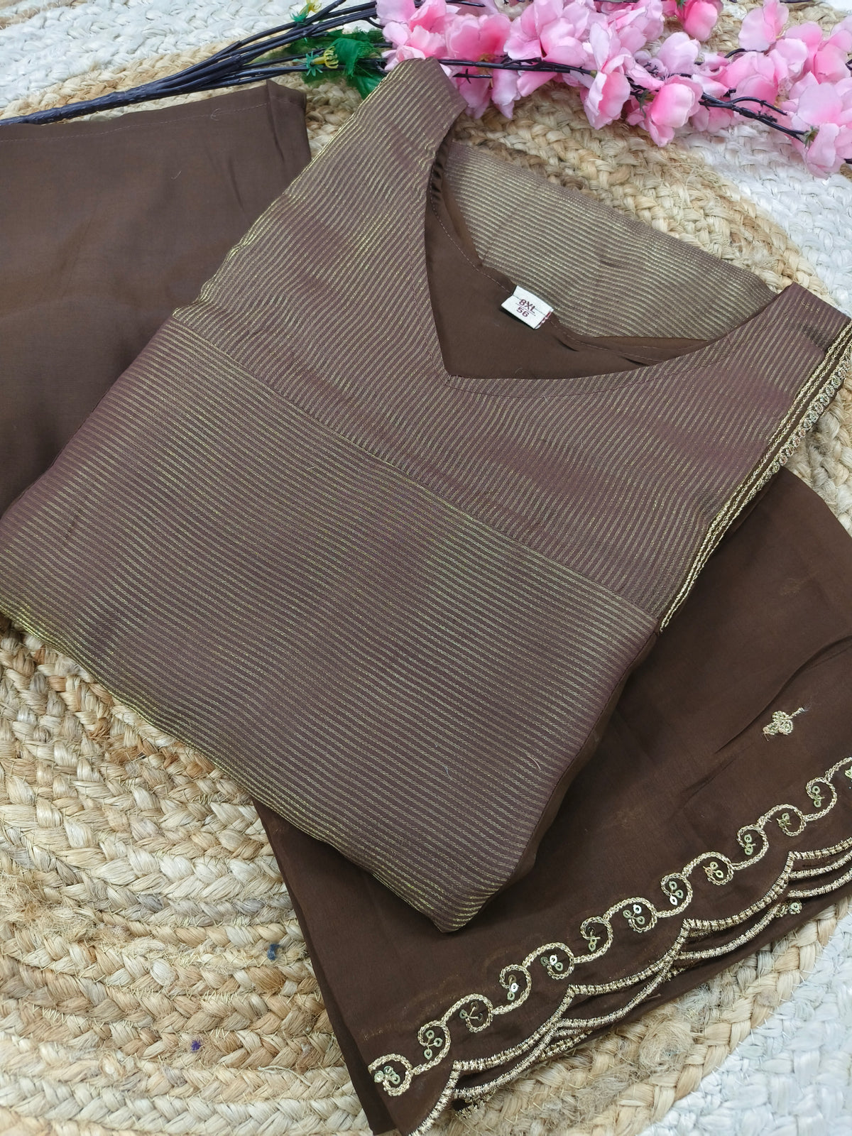 Brown Elegant A - Line Designer suits