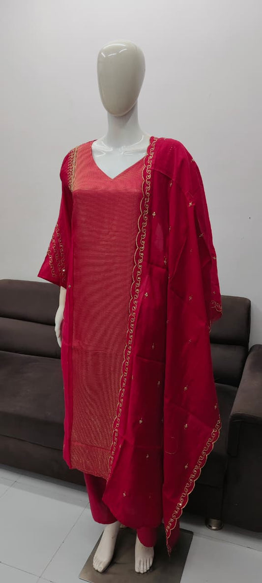 Rani Pink Elegant A - Line Designer suits