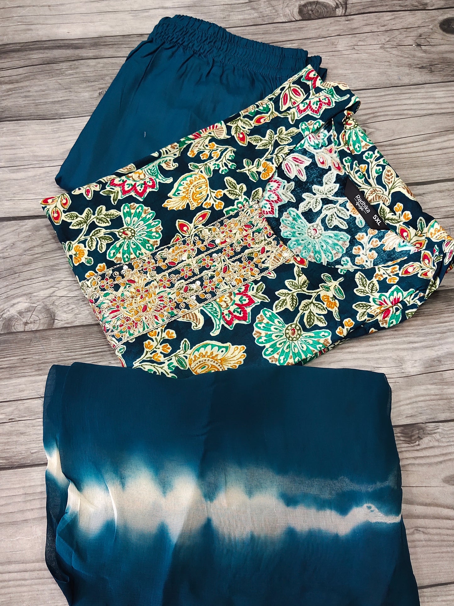 Peacock Blue Rayon Dress