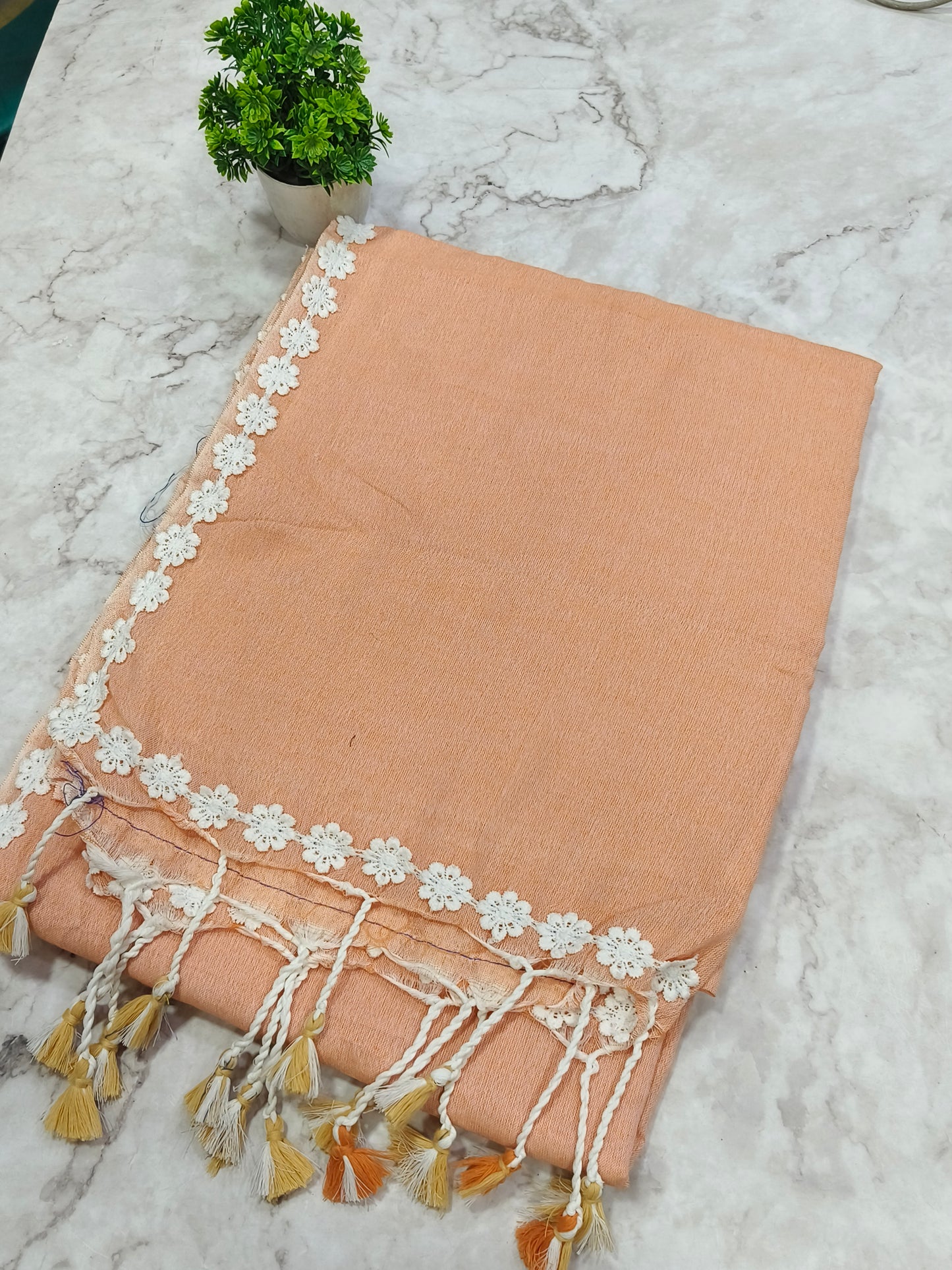 Pastel Khadi cotton saree