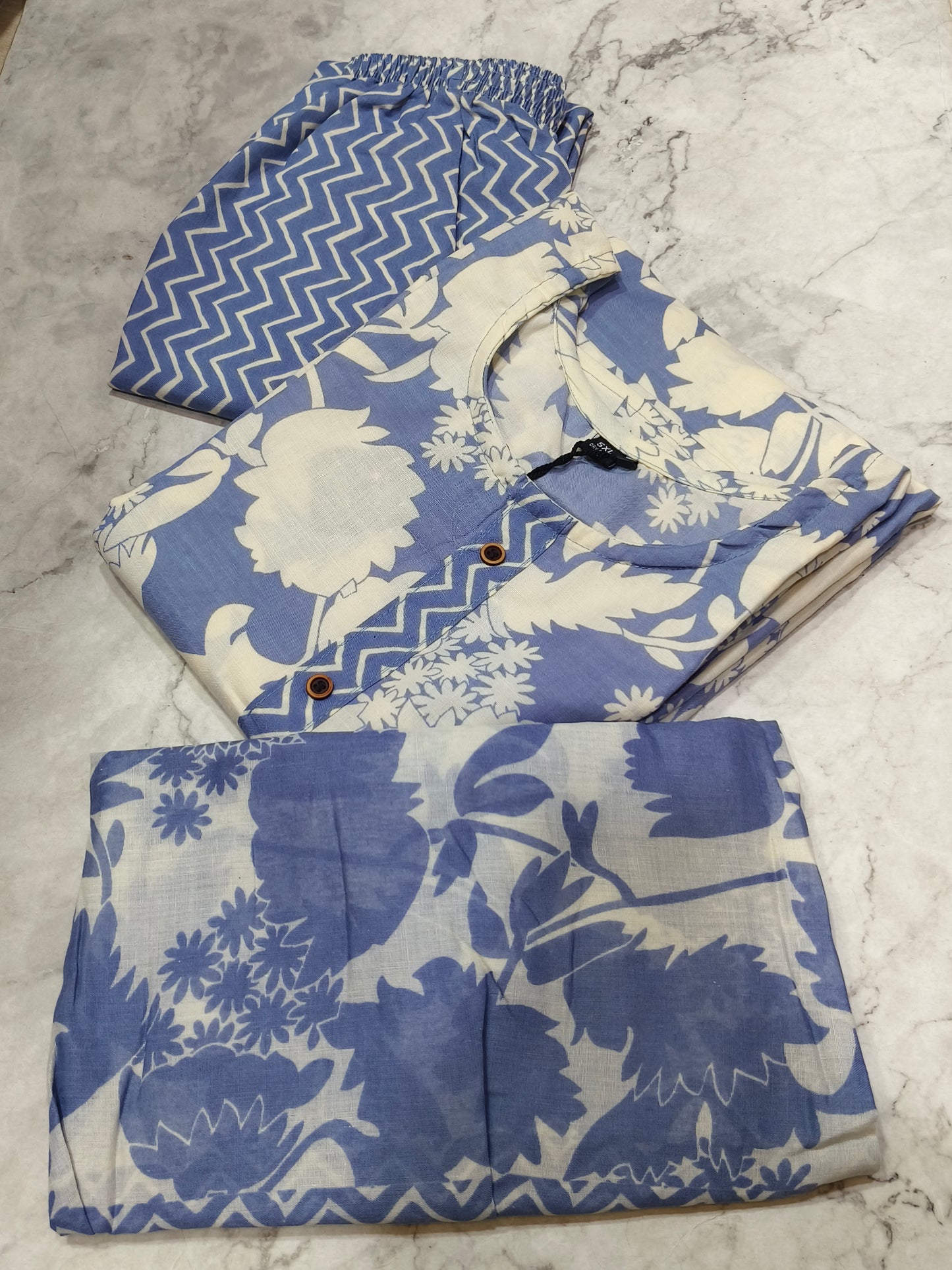 Blue Cotton sets with duppata