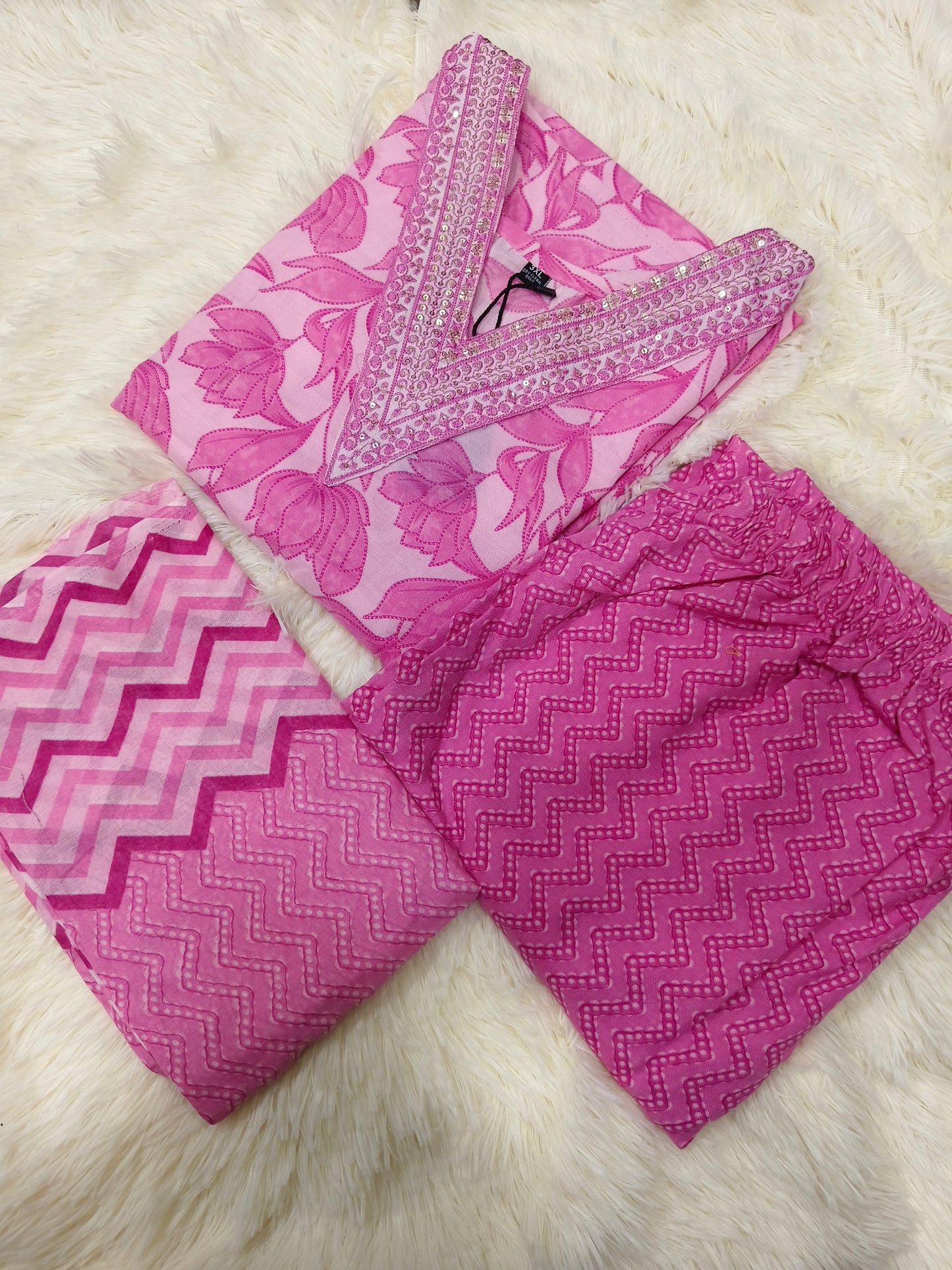 Baby pink Cotton sets with duppata