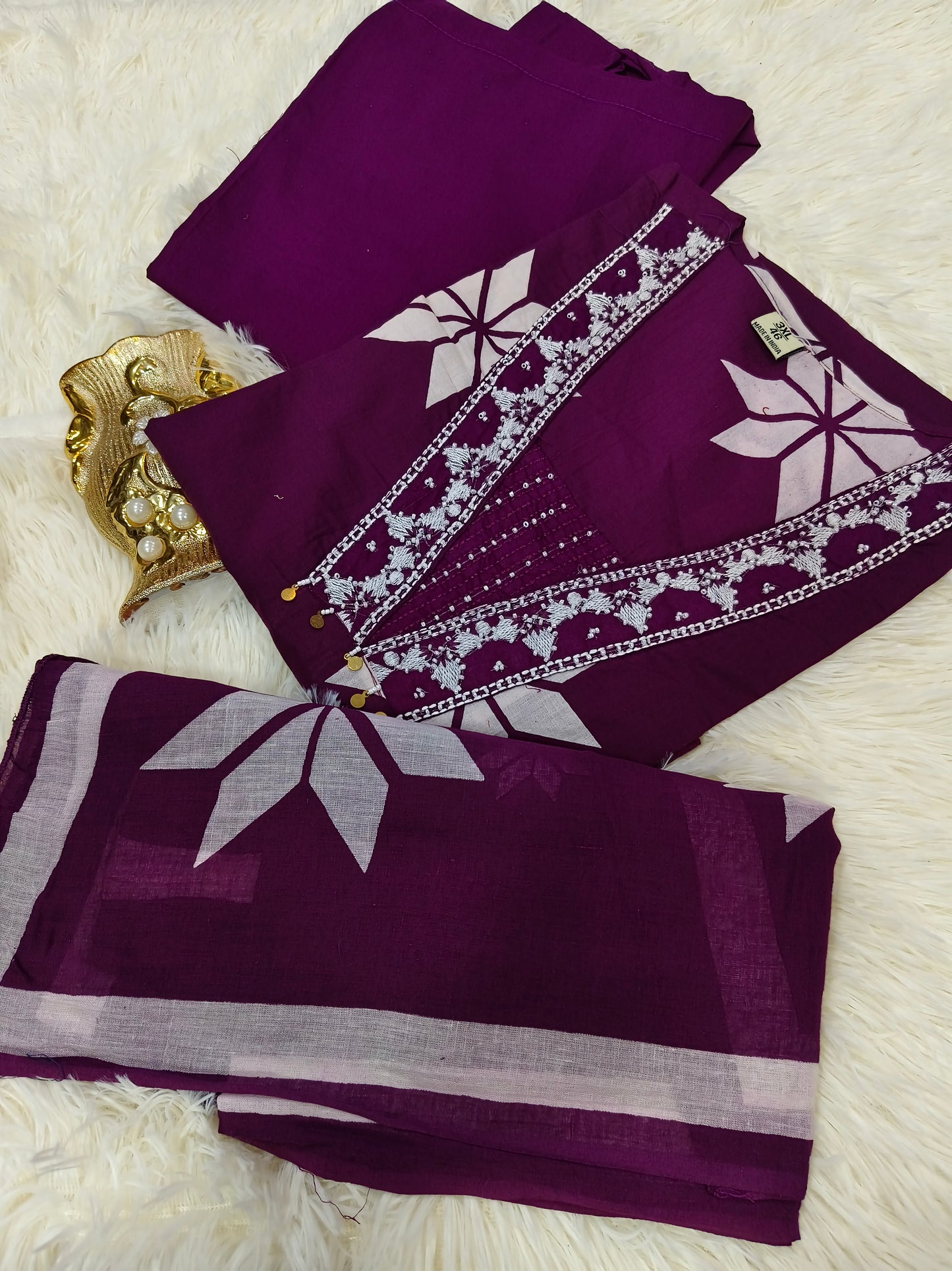 Purple premium cotton suit