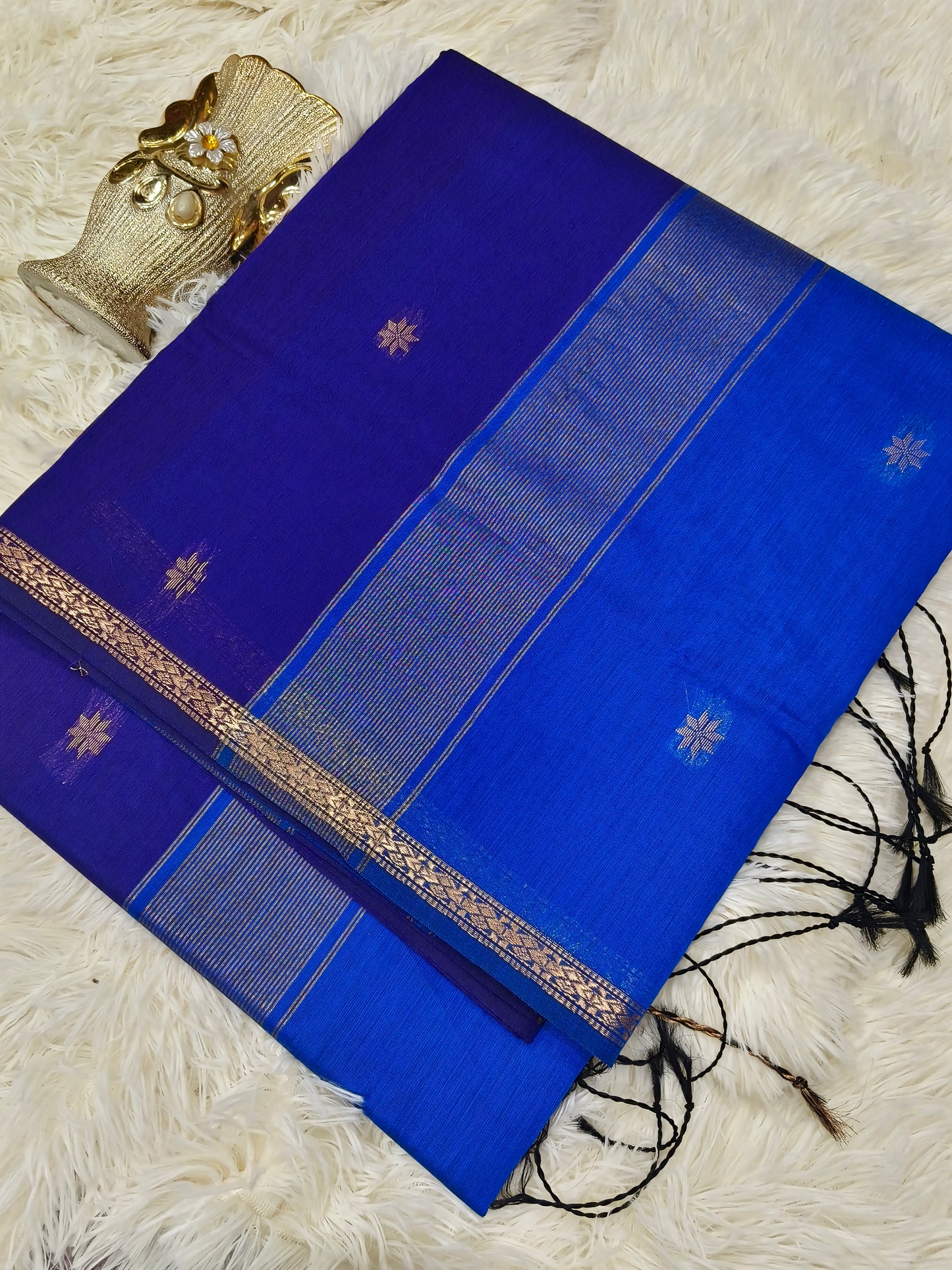 Purple With Blue Maheshwari Cotton