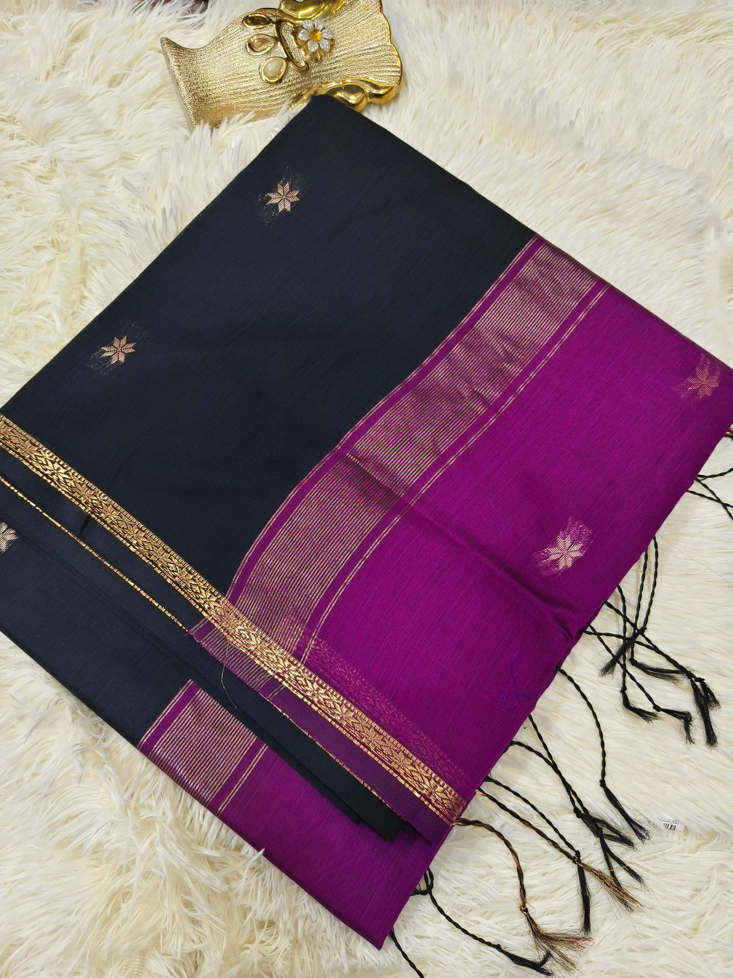 Megentha With Black Maheshwari Cotton