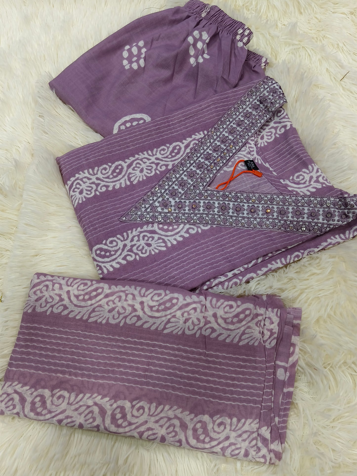 Wine Cotton sets with duppata