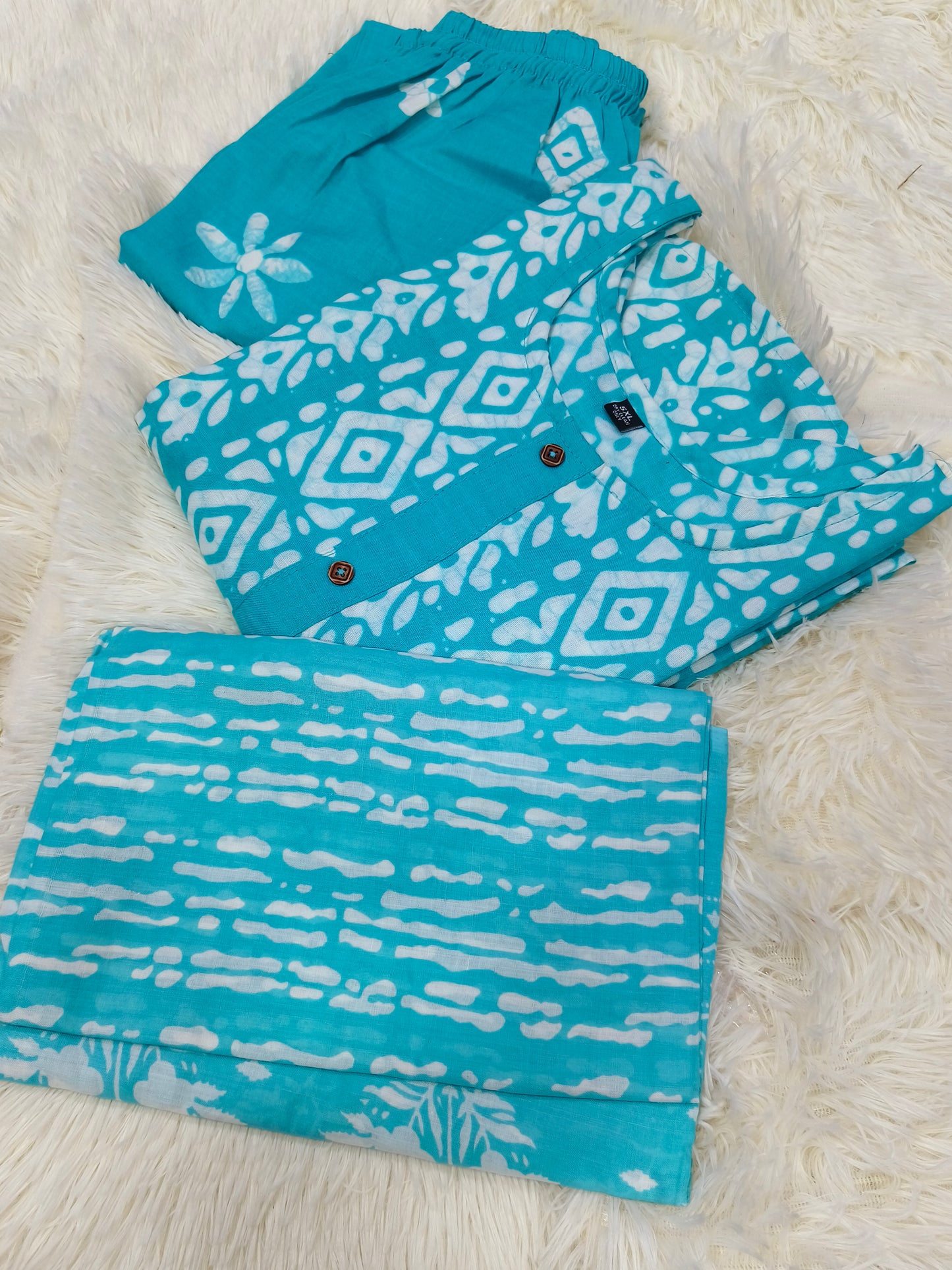 Blue Cotton sets with duppata