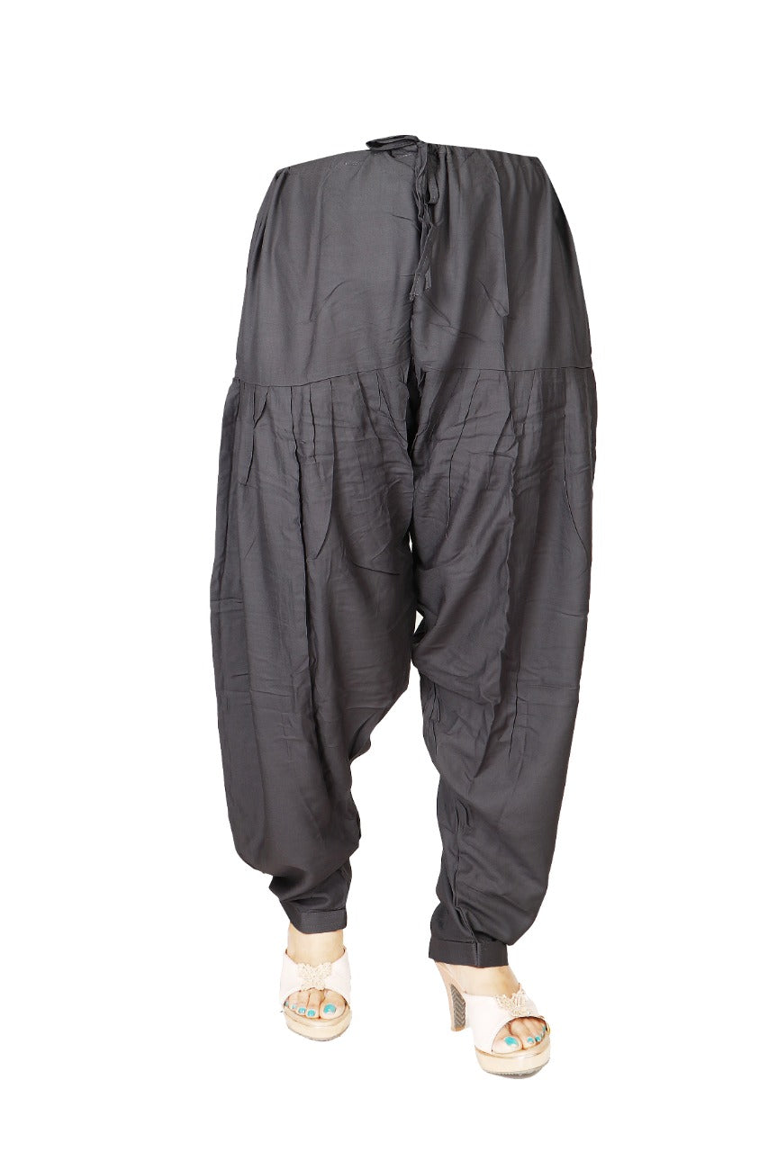 Grey Cotton Patiala Pant