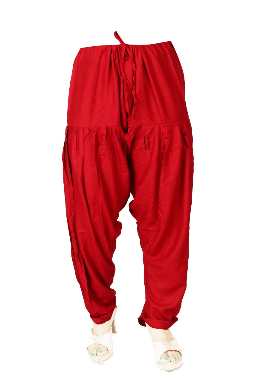 Red Cotton Patiala Pant