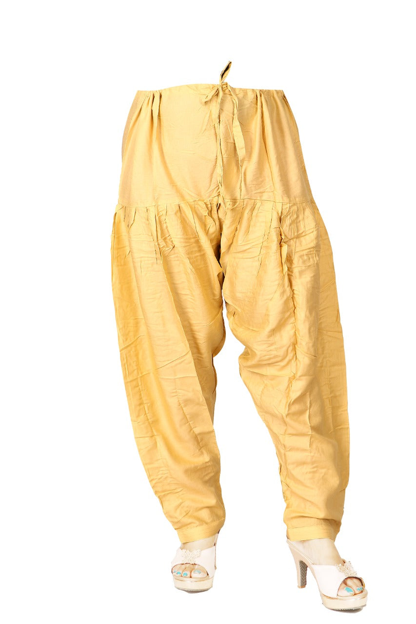Gold Cotton Patiala Pant