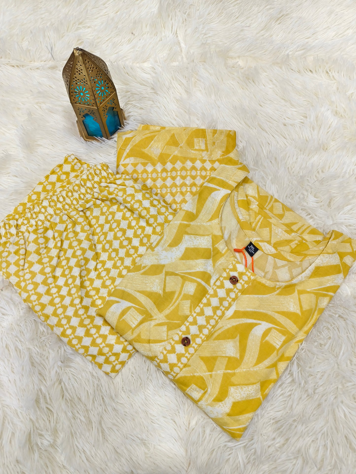 Yellow Cotton sets with duppata