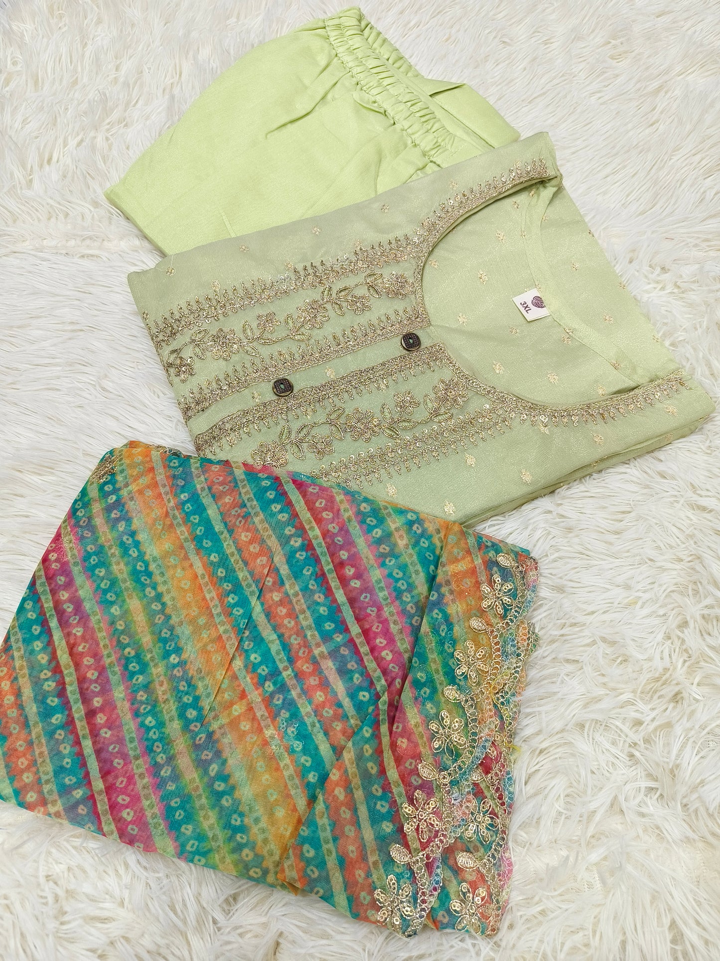 Light pista Green designer salwar suit