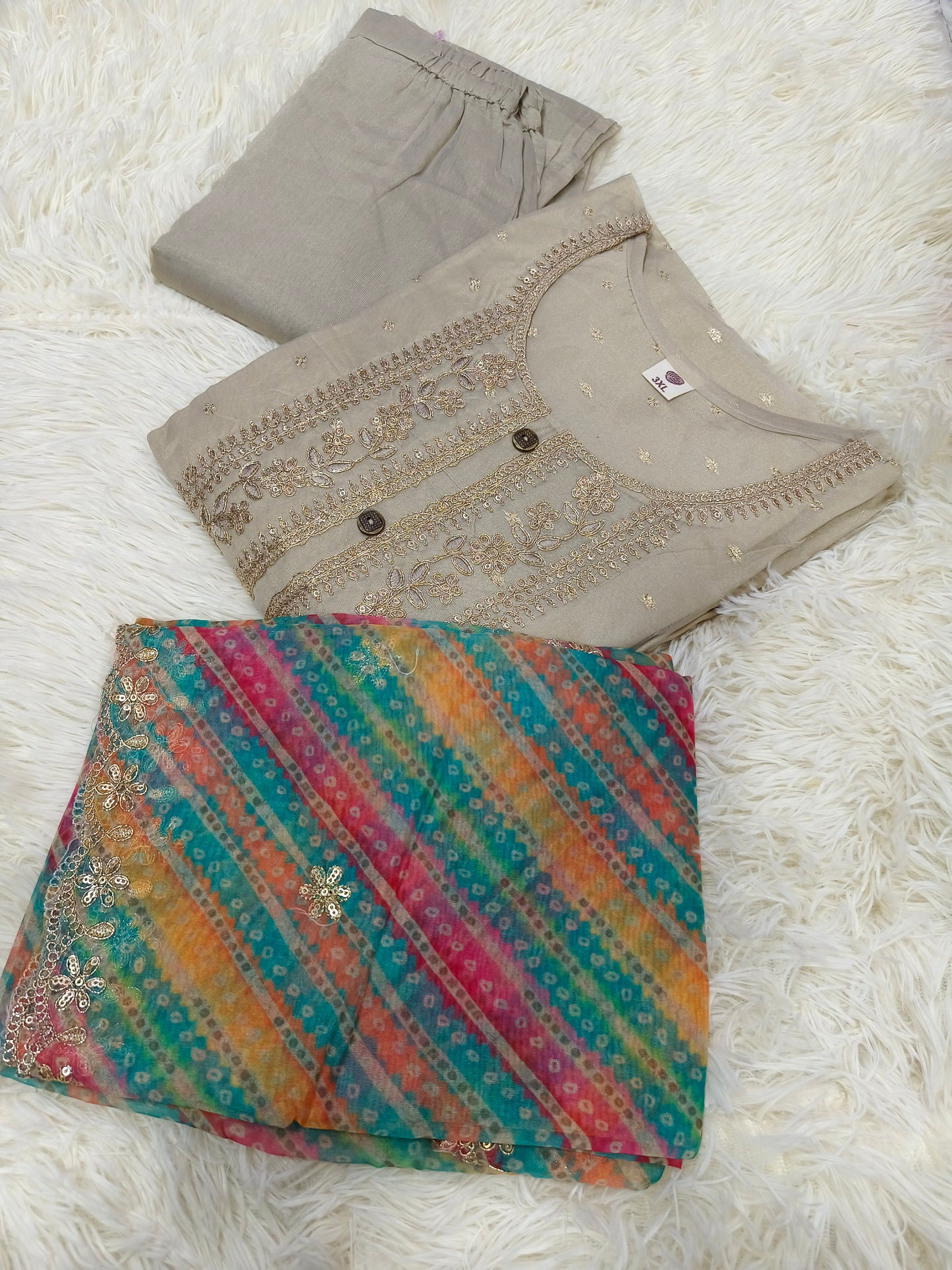 Light beige designer salwar suit