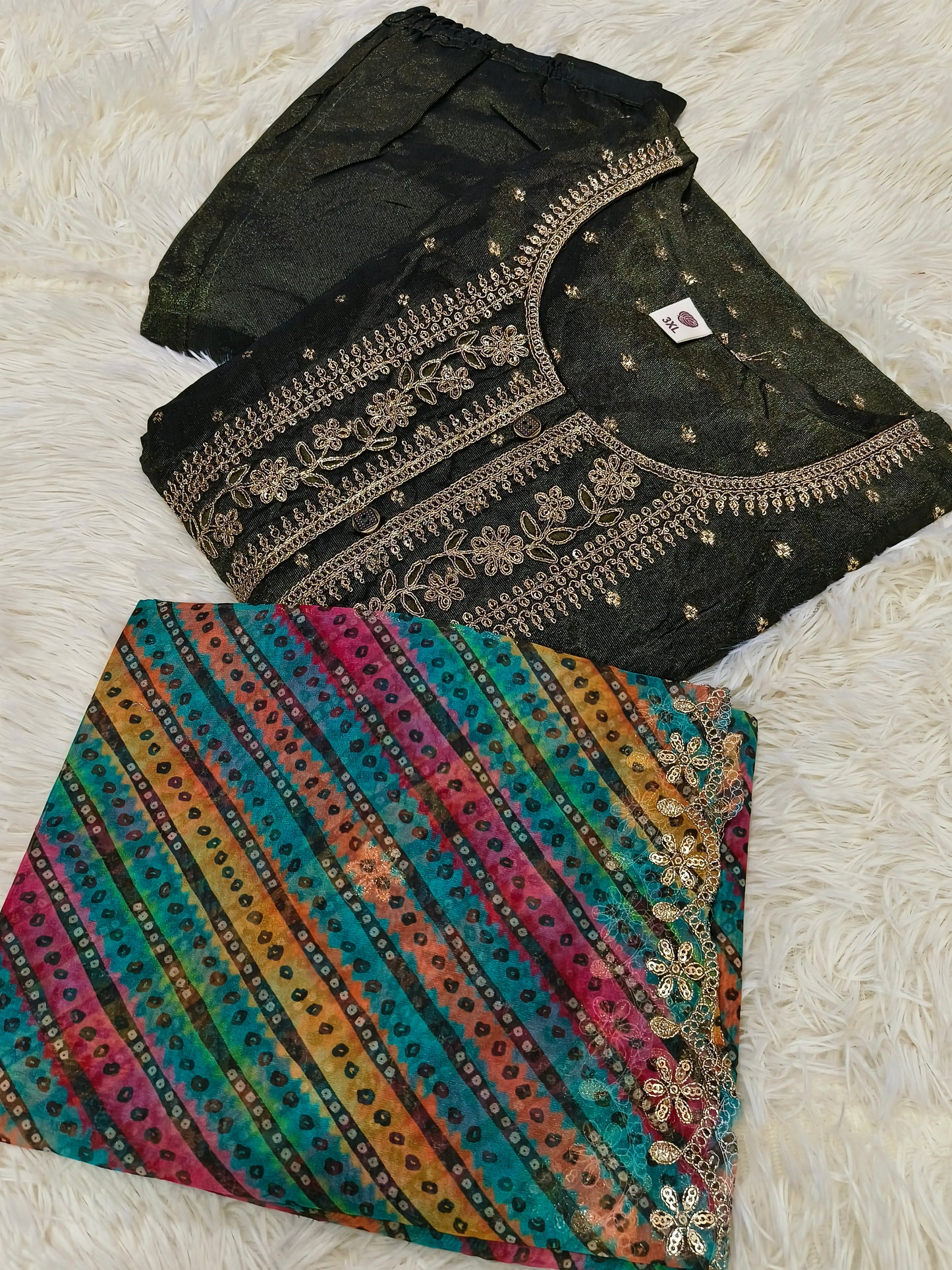 Olive Green designer salwar suit