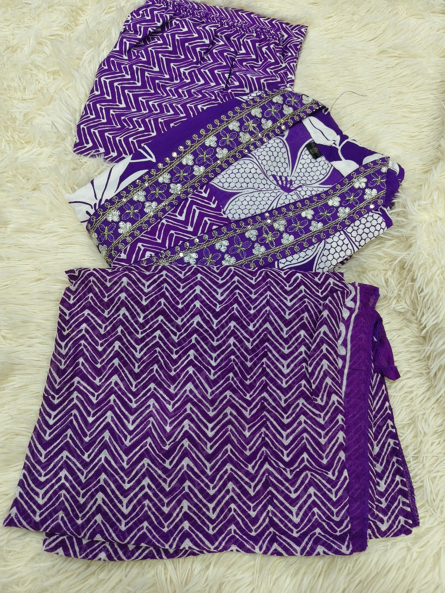 Purple designer cotton suit