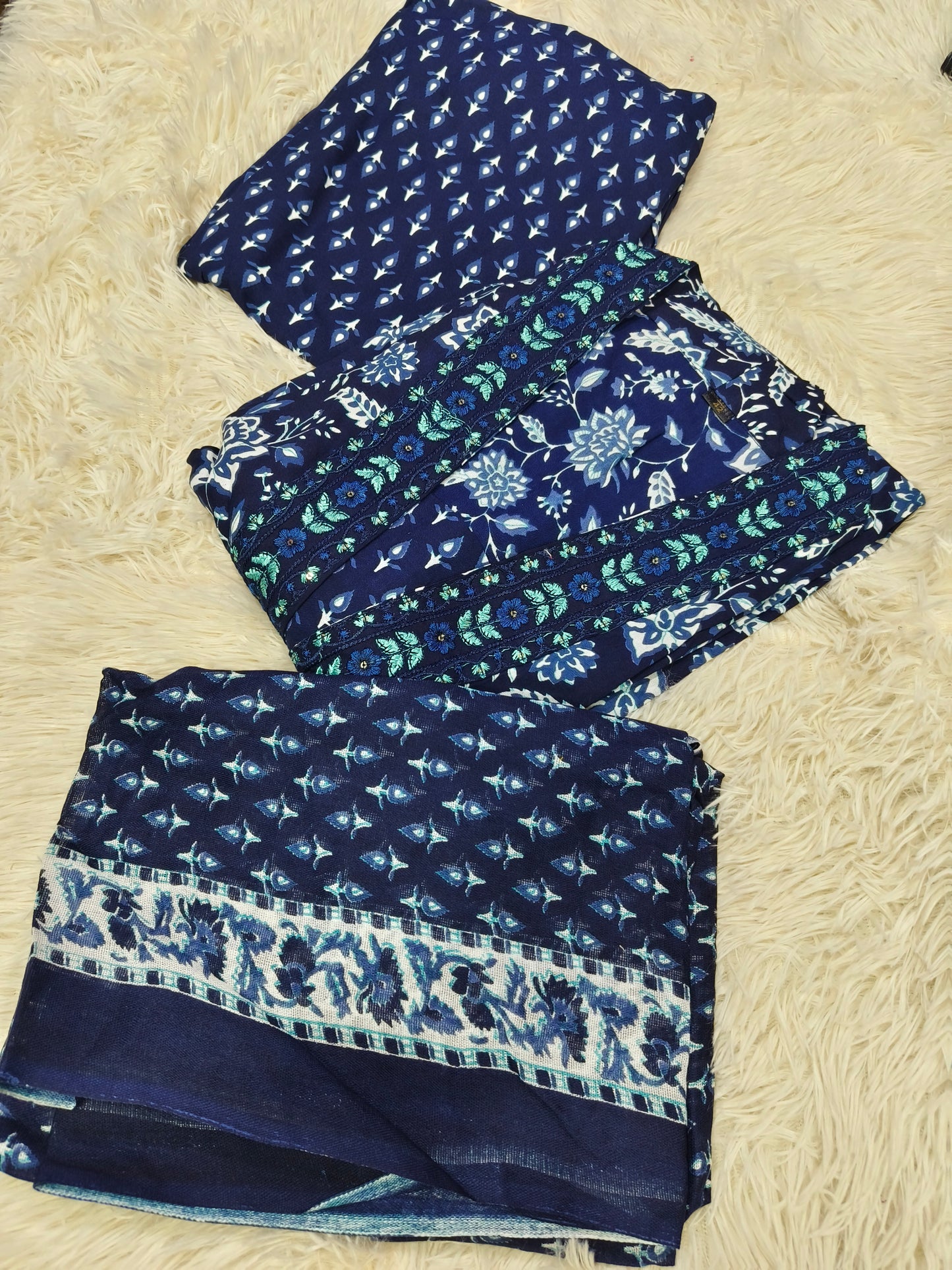 Blue designer cotton suit