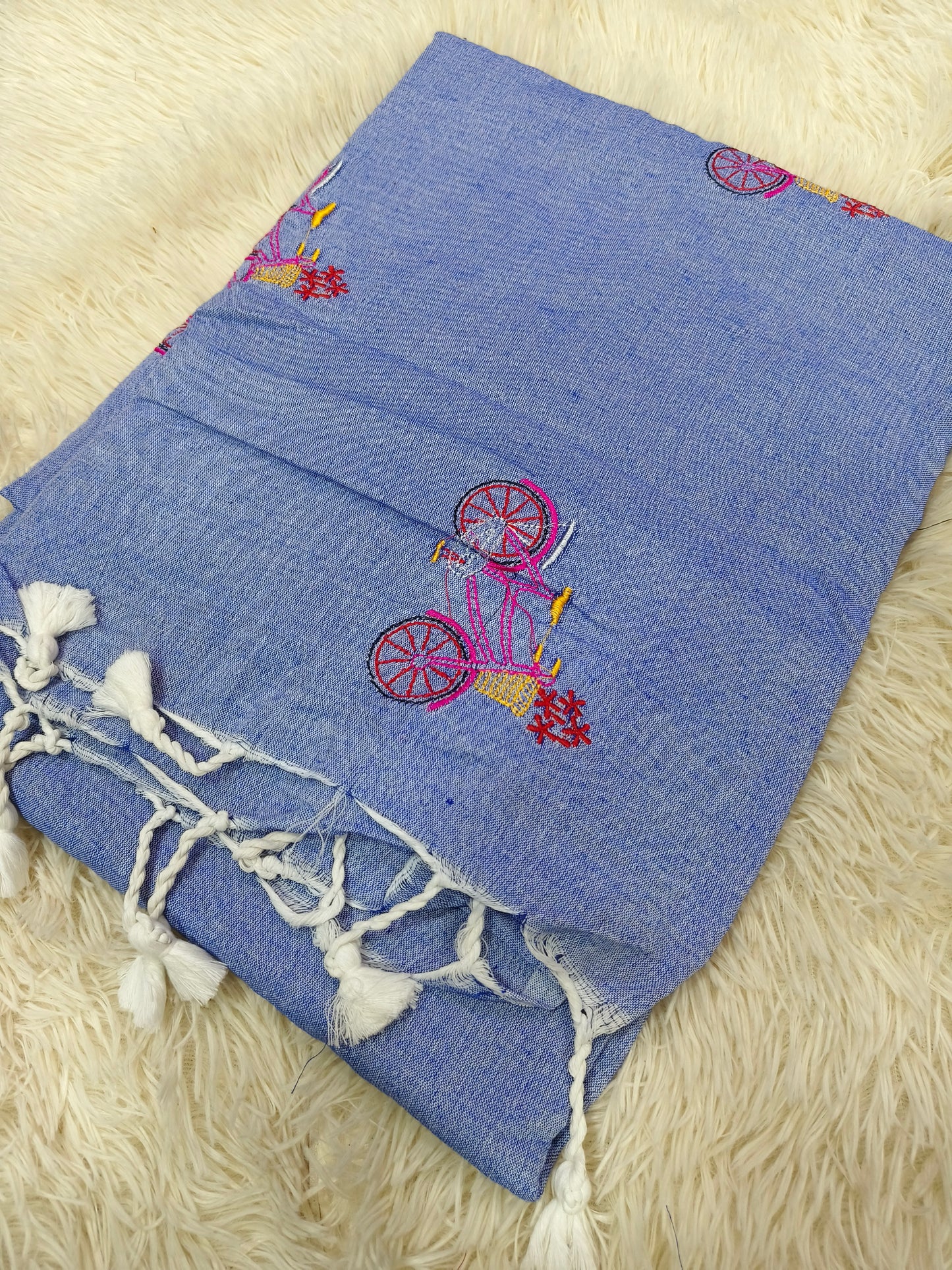 Lilac Khadi cotton saree