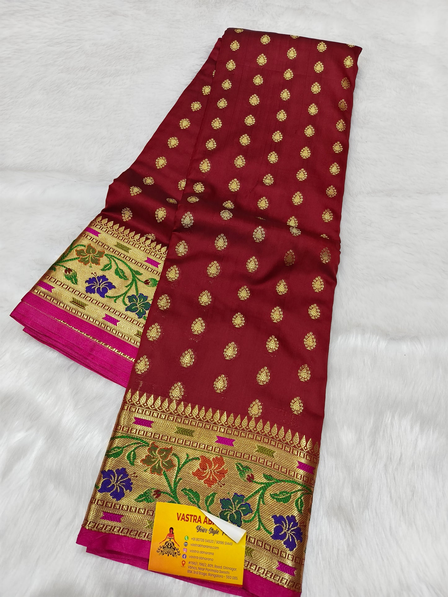 Marron kanjivaram silk saree