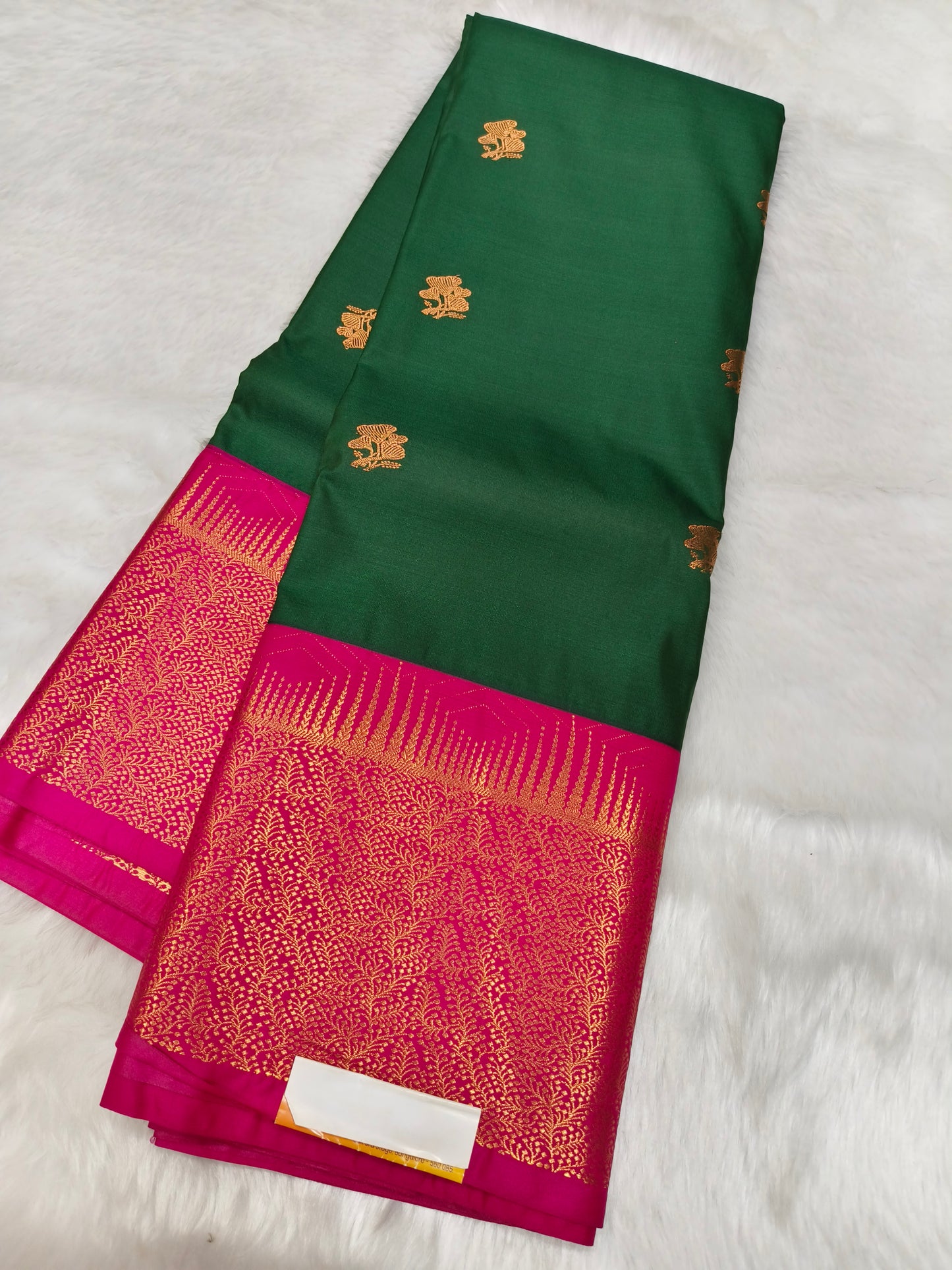 Bottle Green kanjivaram silk saree