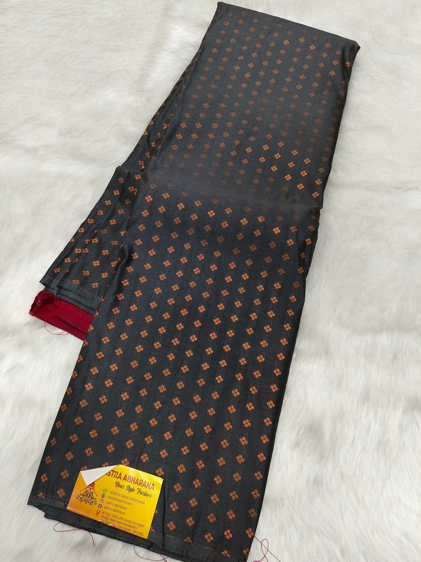 Gray Kanchi semi silk saree