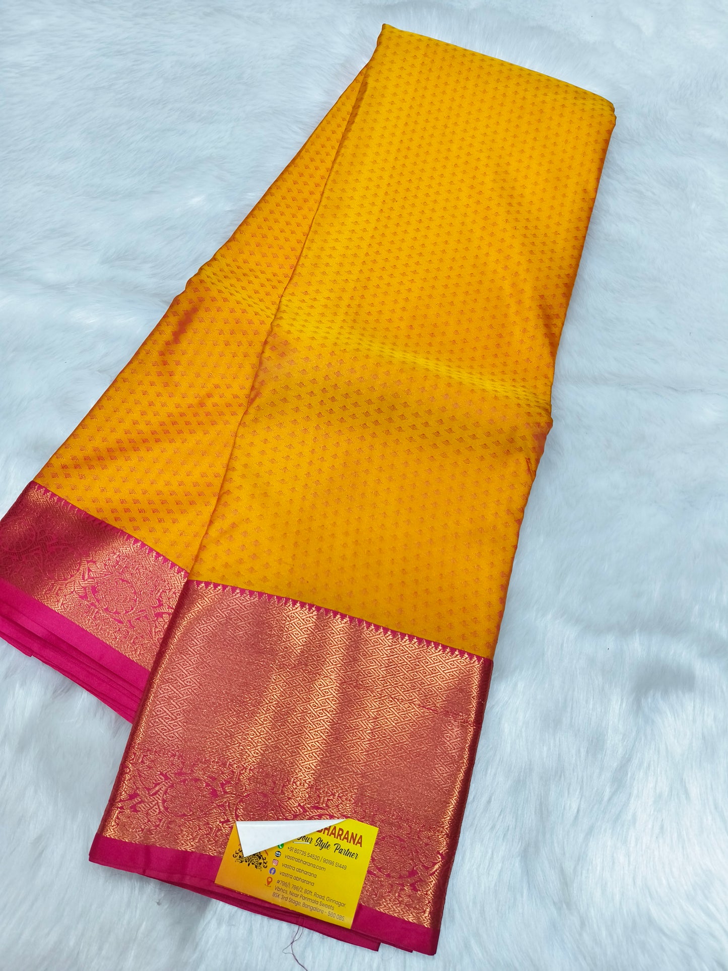 Yellow kanjivaram silk saree