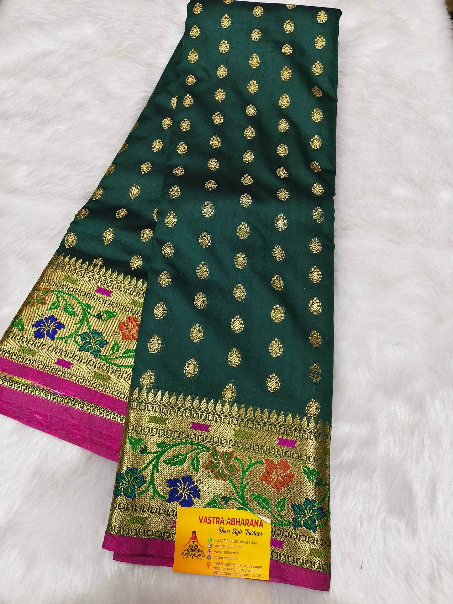 Green Semi kanjivaram silk saree