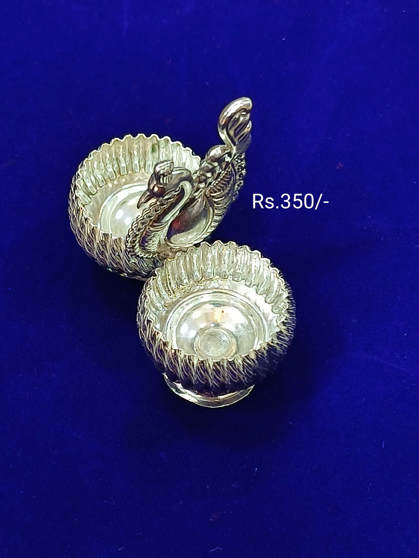 German silver peacock Kumkum Holder