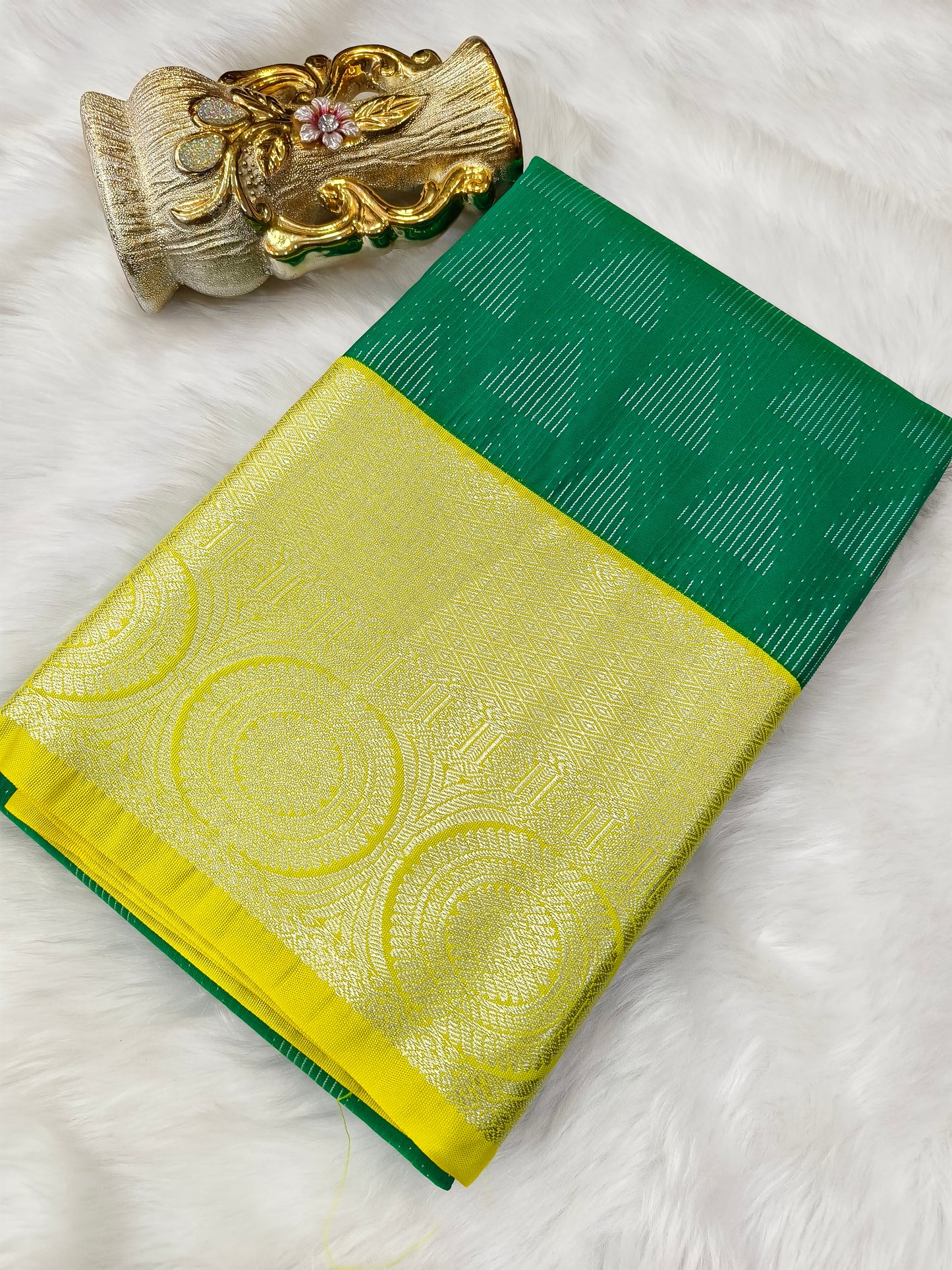 Green kanjivaram silk saree