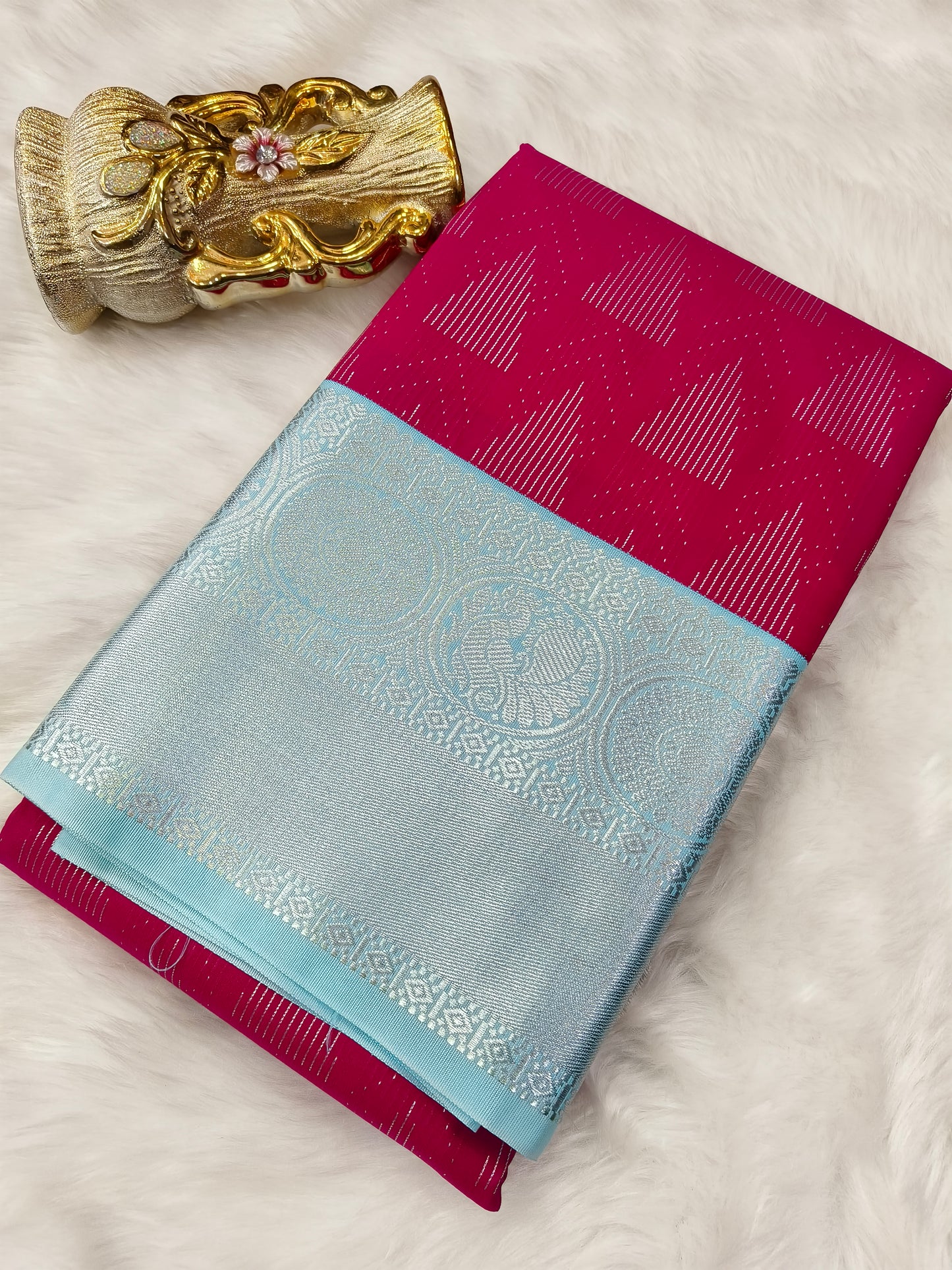 Pink kanjivaram silk saree