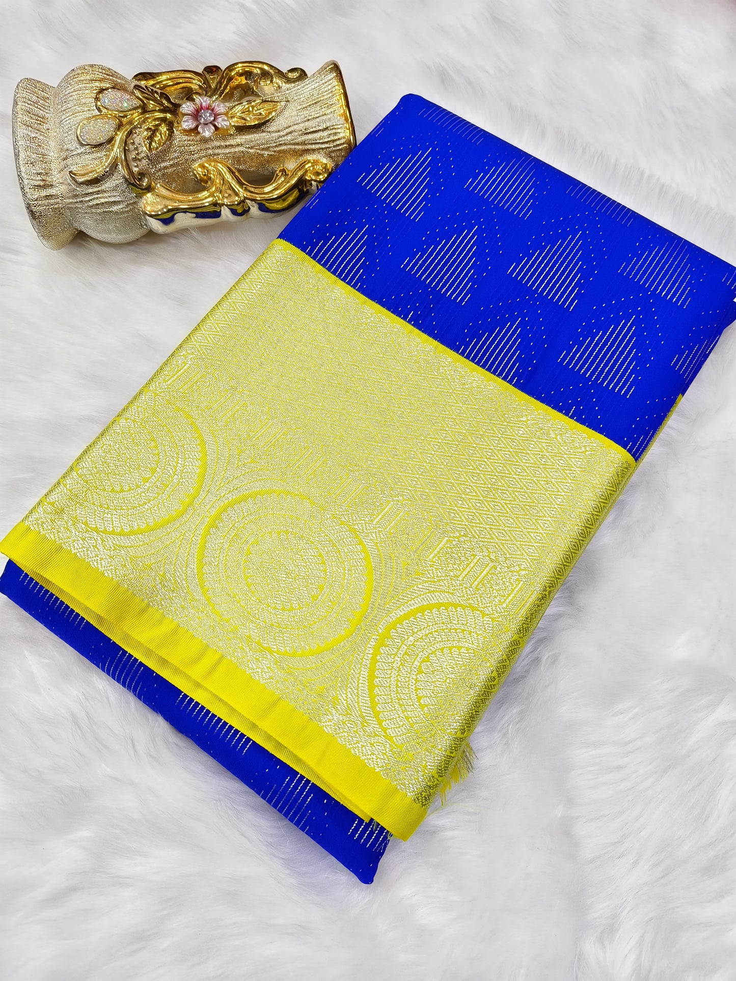 Royal Blue kanjivaram silk saree