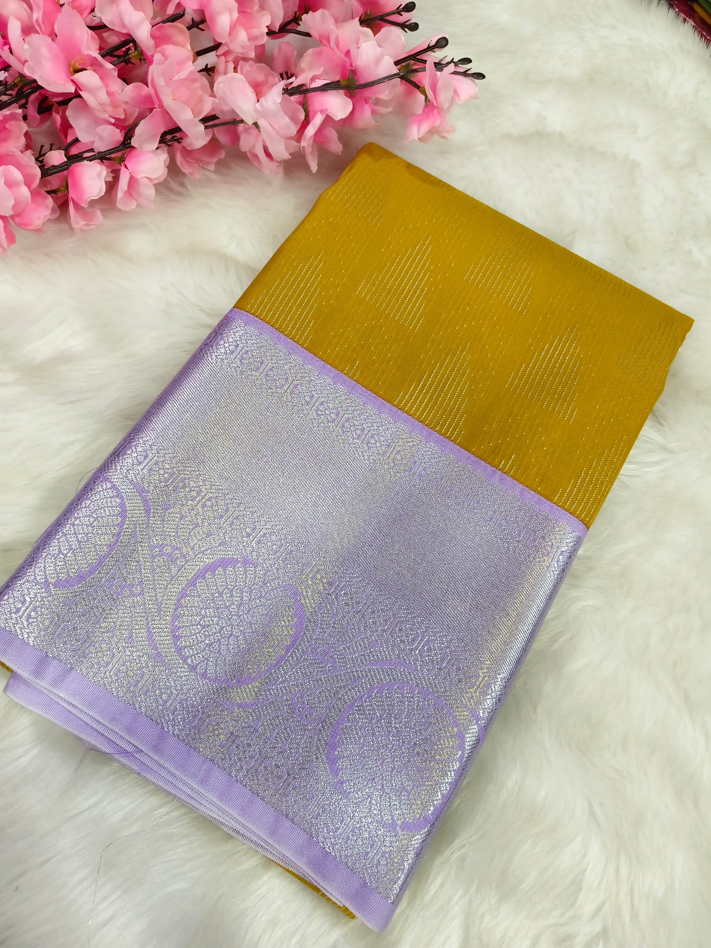 Yellow kanjivaram silk saree