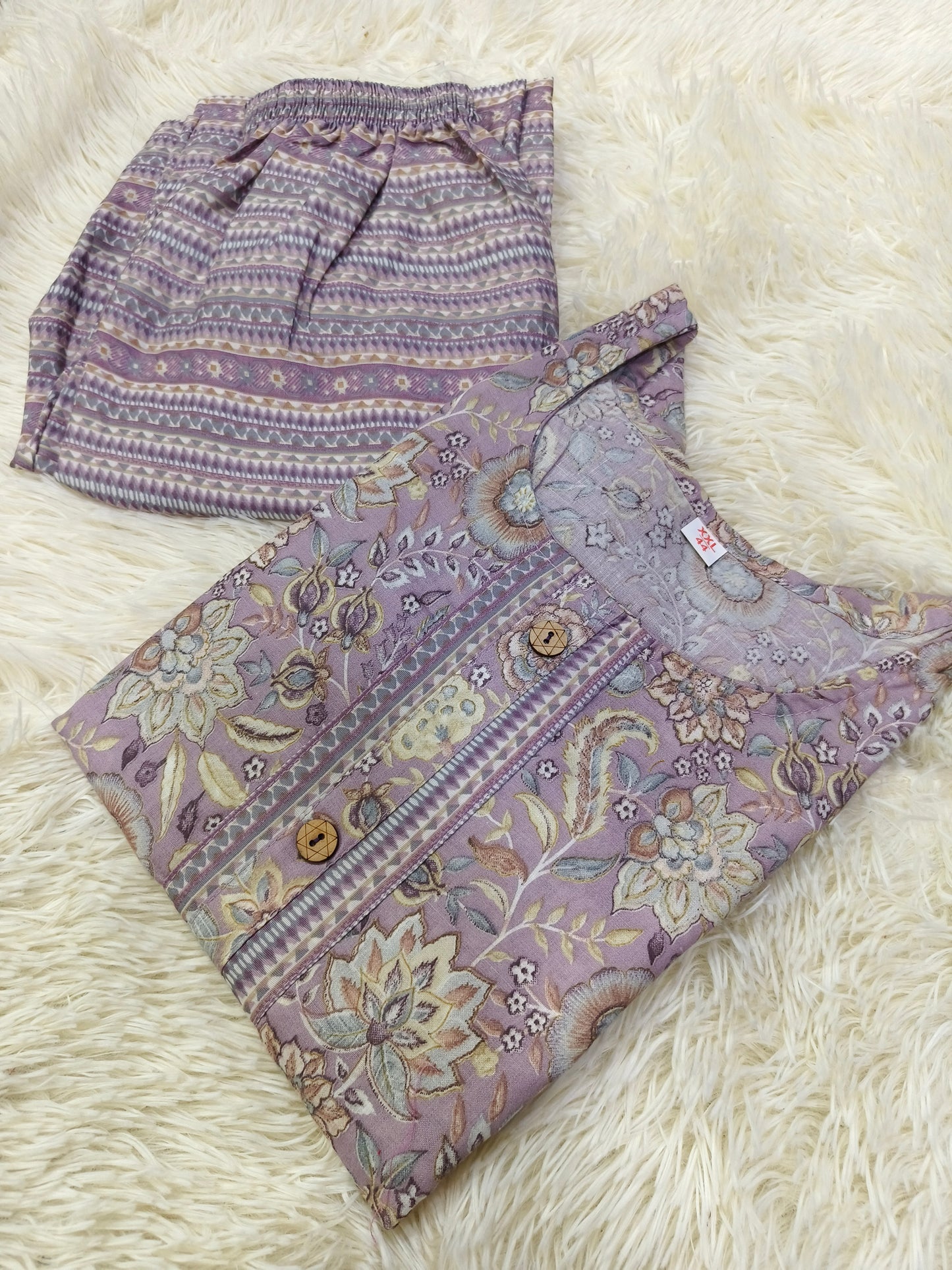 Pink cotton two piece set (L)