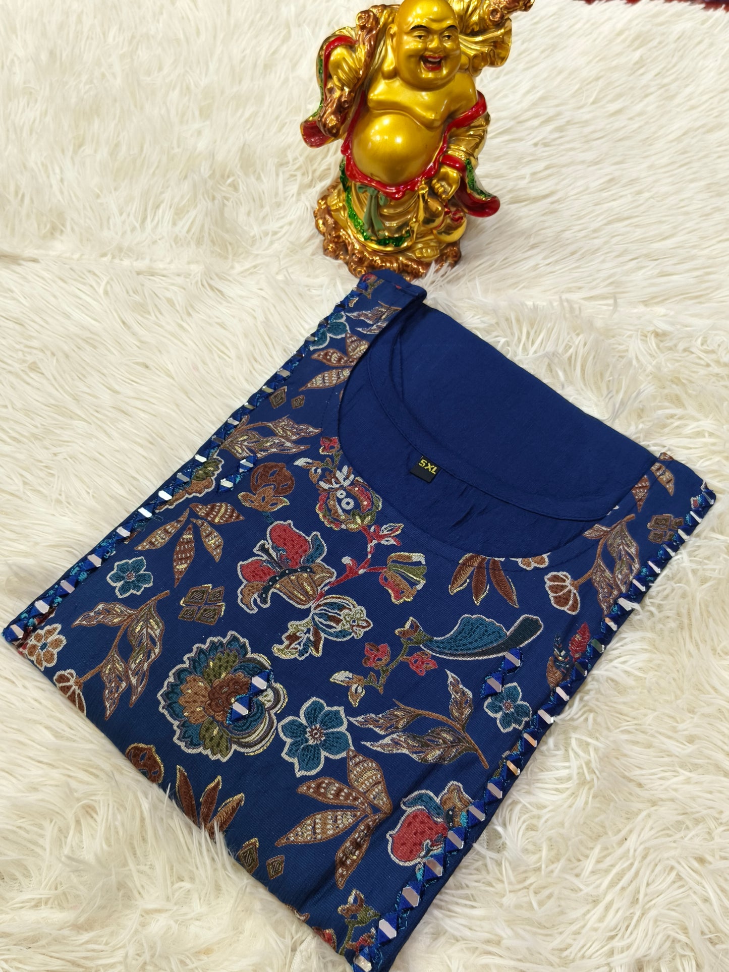 Blue Side cut Kurti