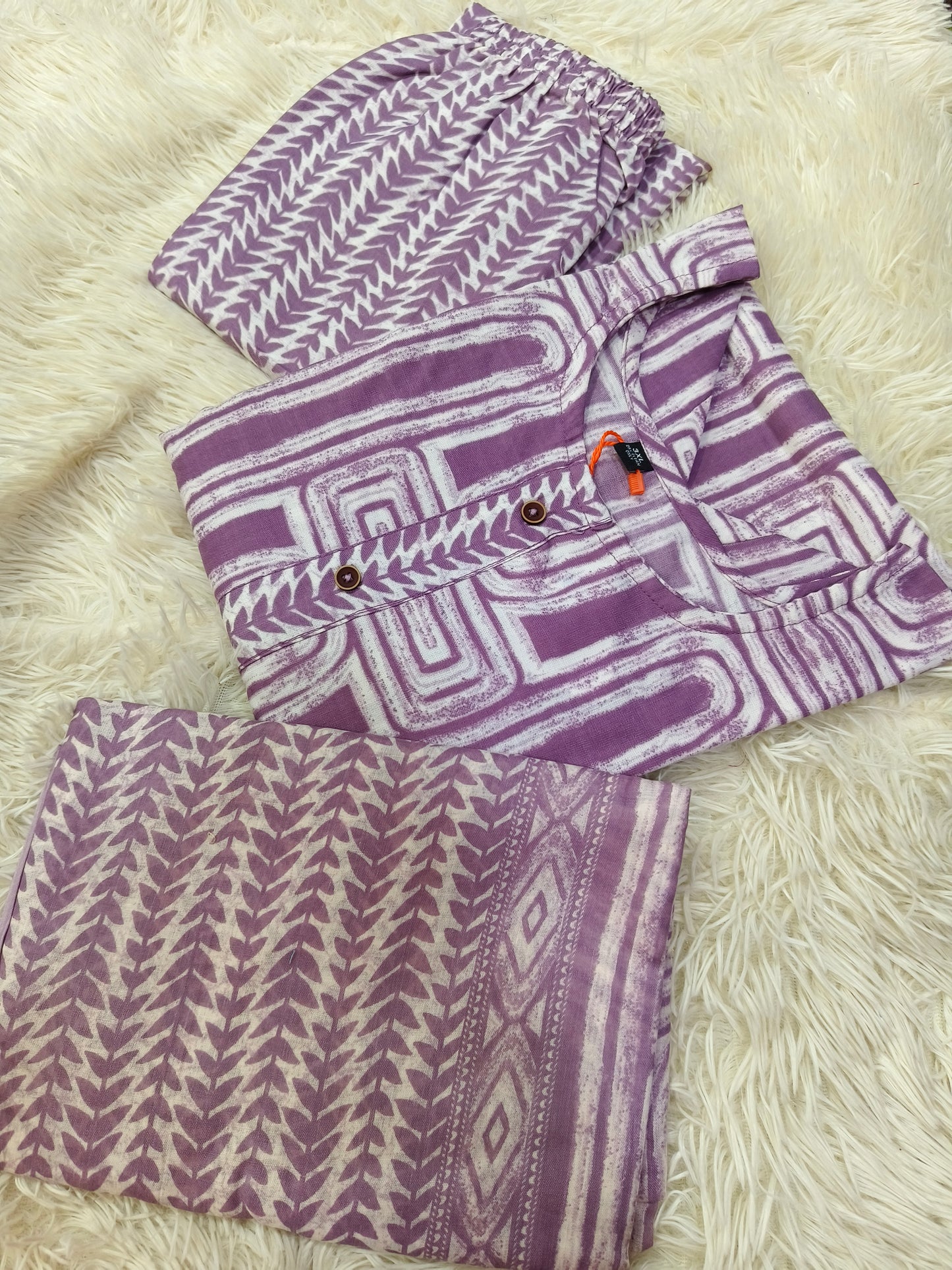 Light Purple cotton sets with duppata