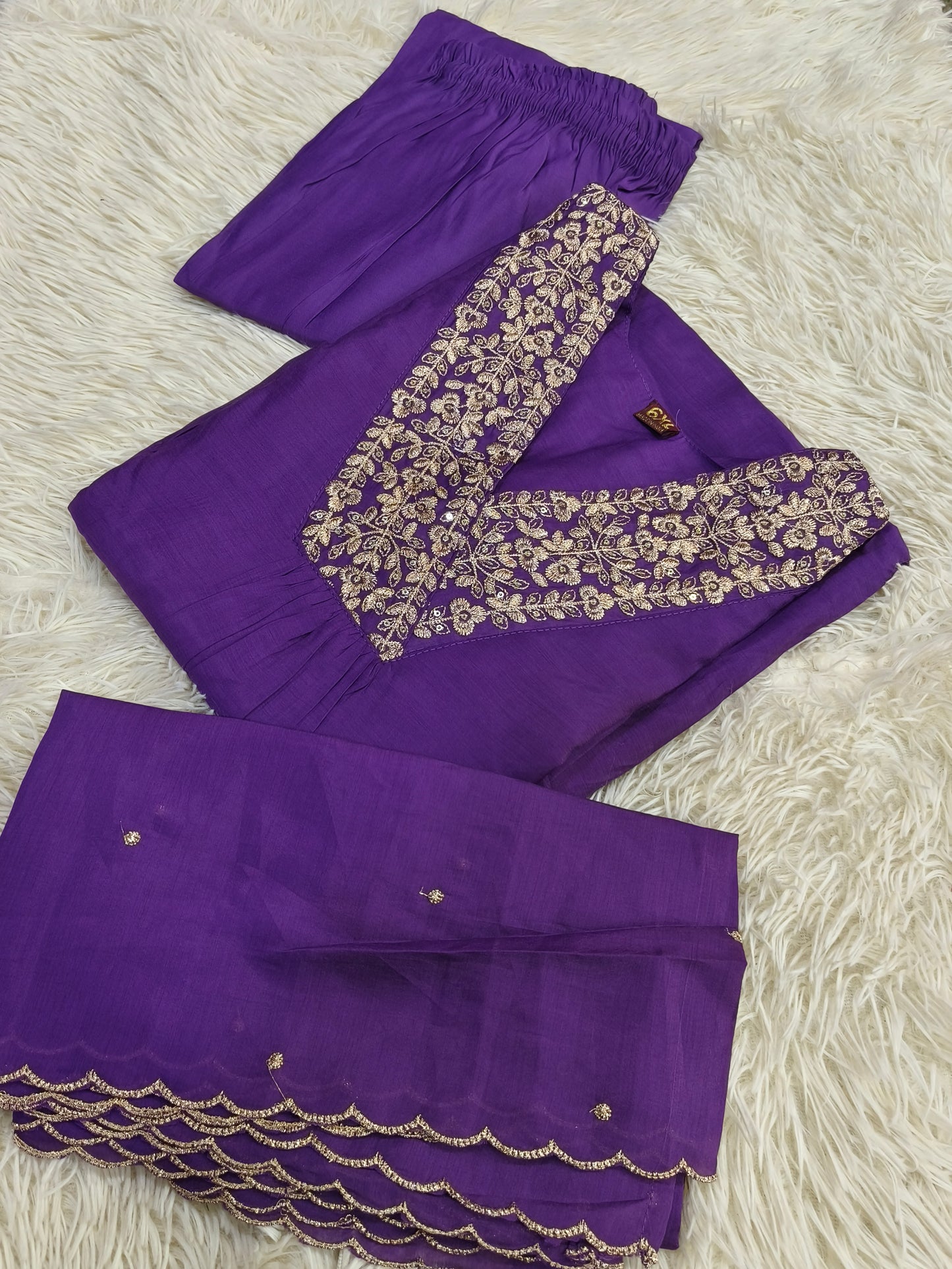 Purple designer Aline suit