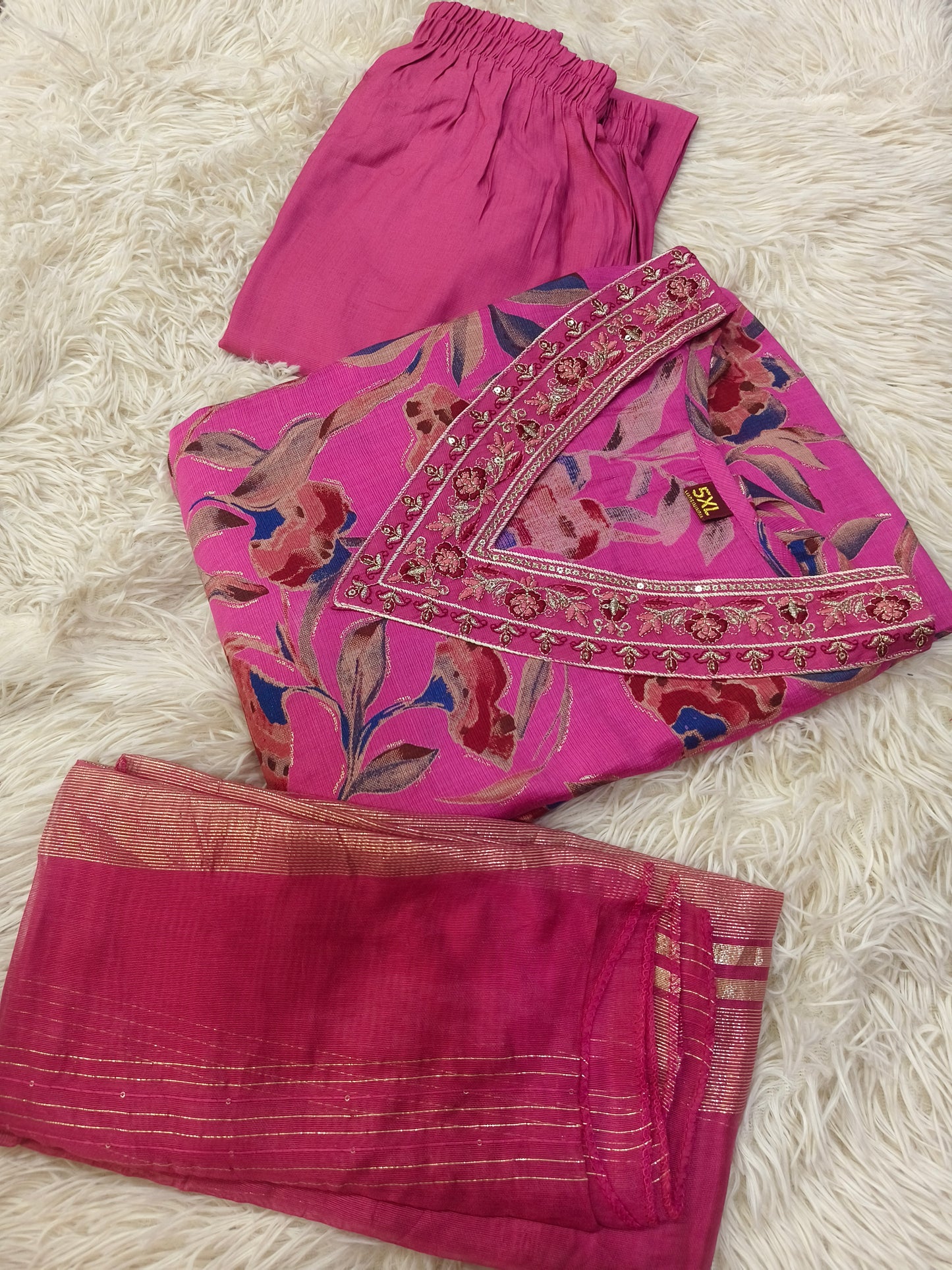 Pink designer straight cut Suit