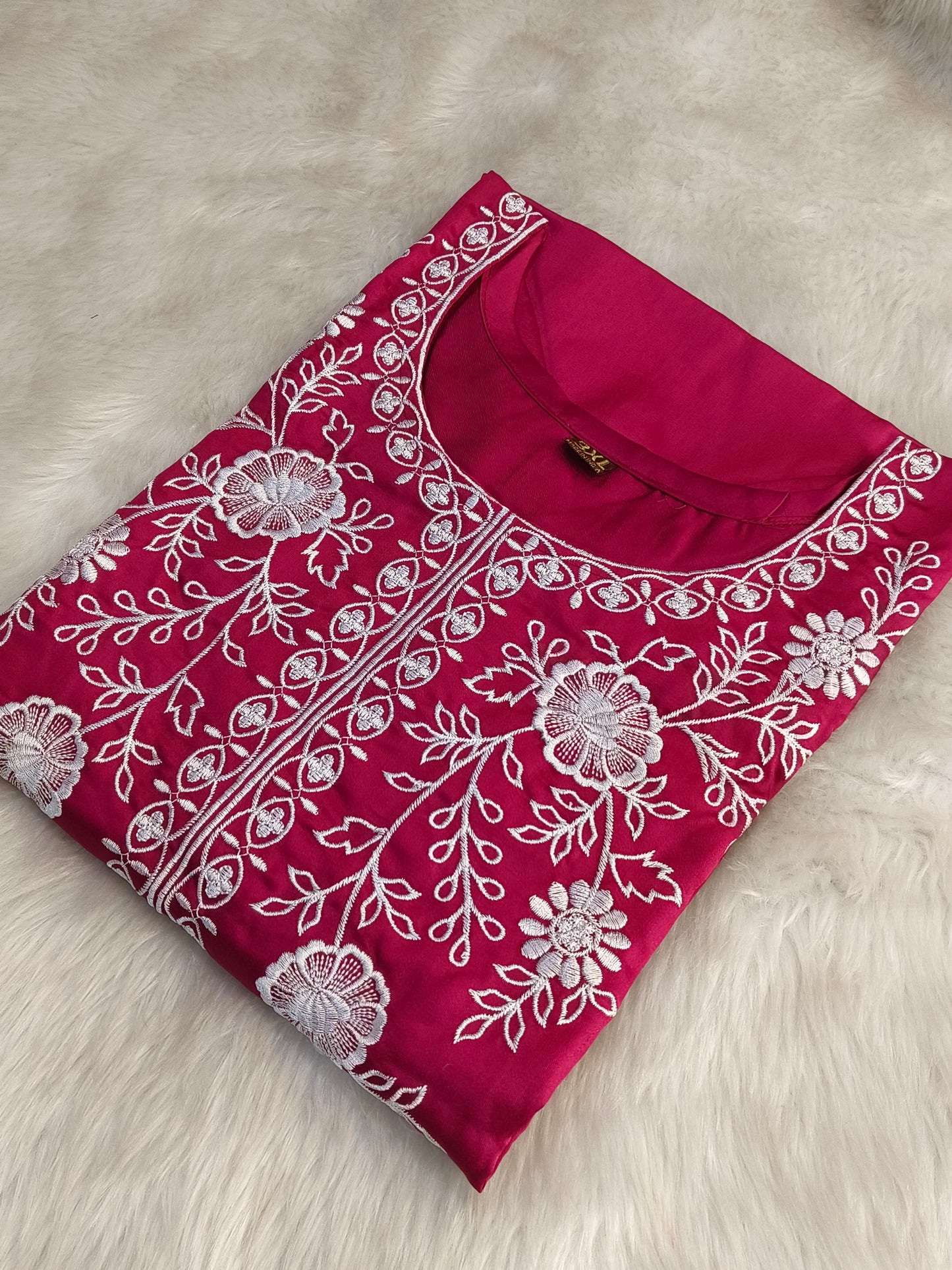Pink Red Side cut Kurti