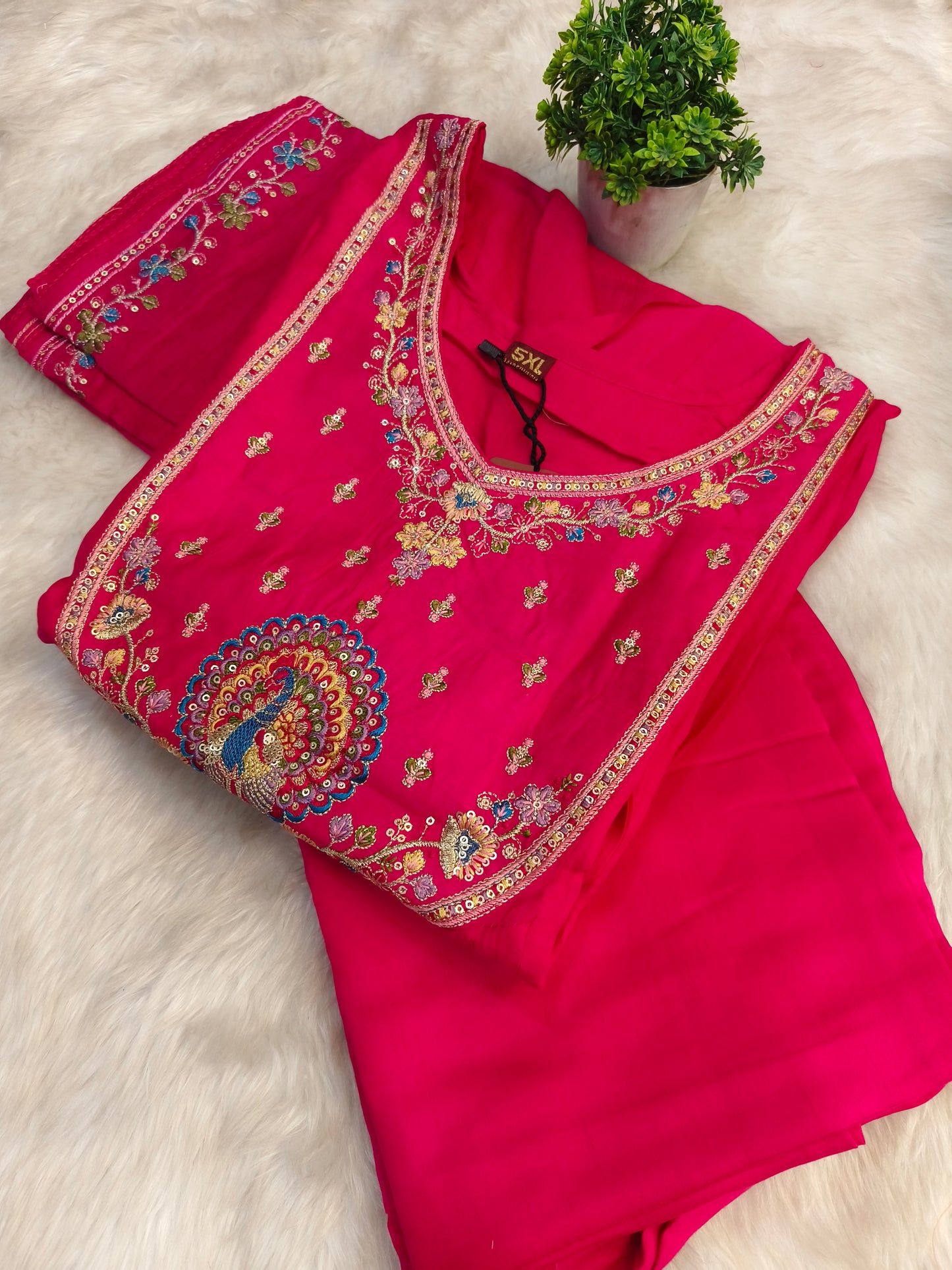 Pink designer Aline suit