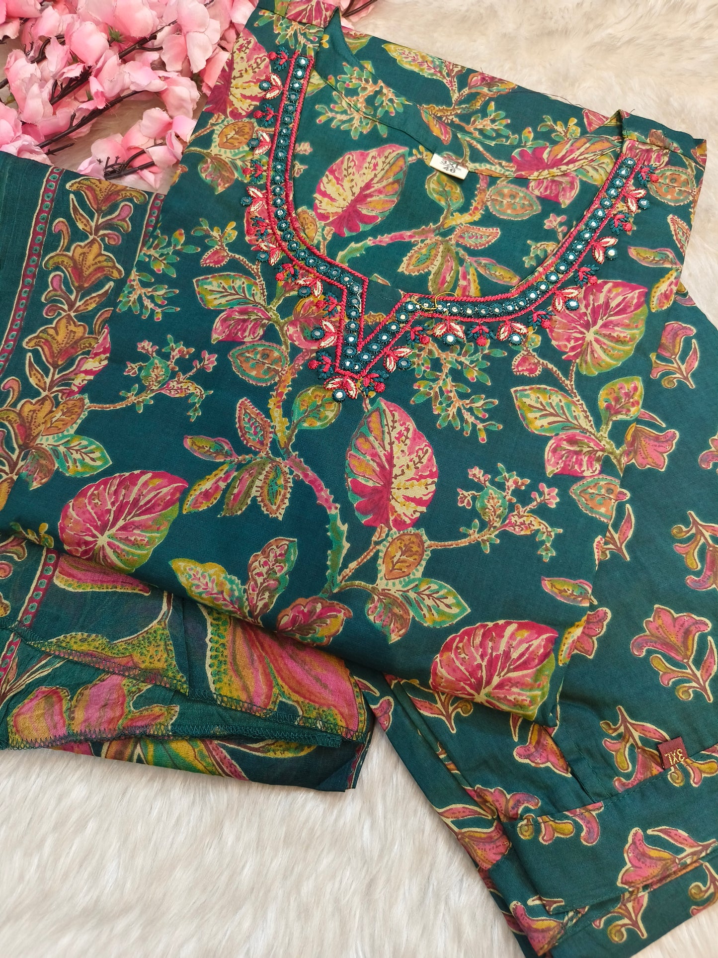 Teal Blue Pure cotton Set