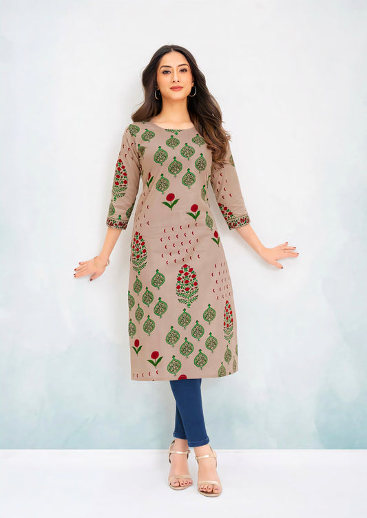 Cream Pure cotton Kurti