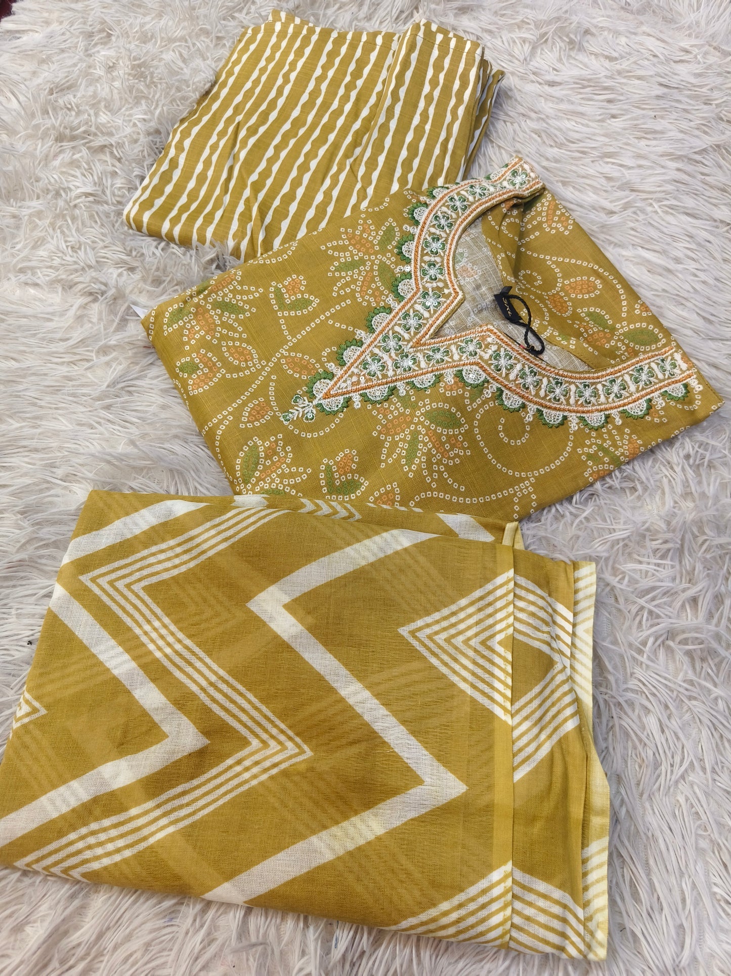 Yellow cotton sets with duppata