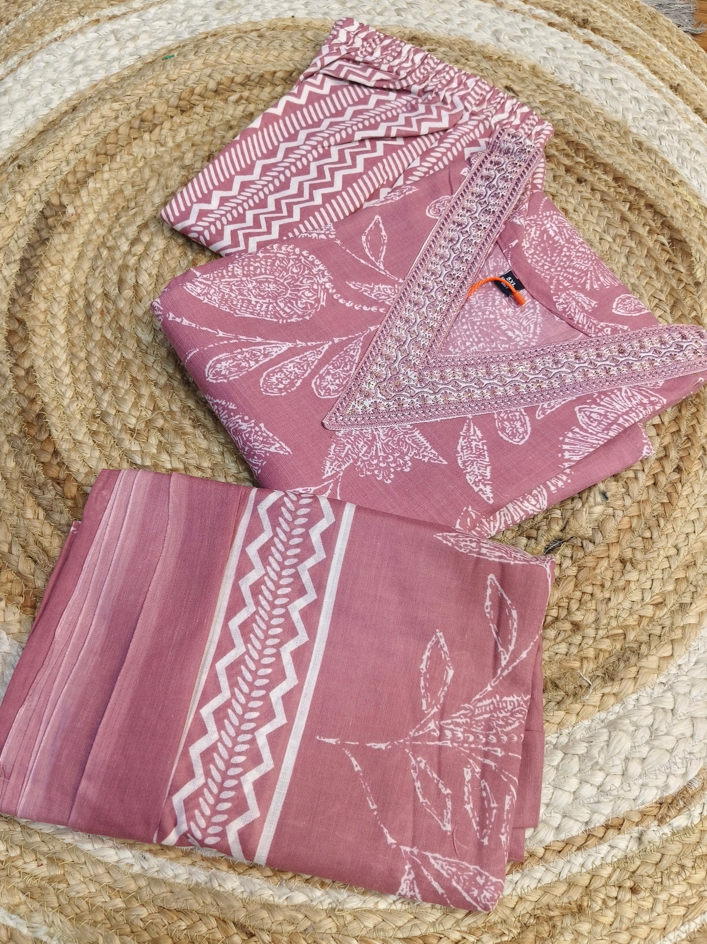 Purple cotton sets with duppata