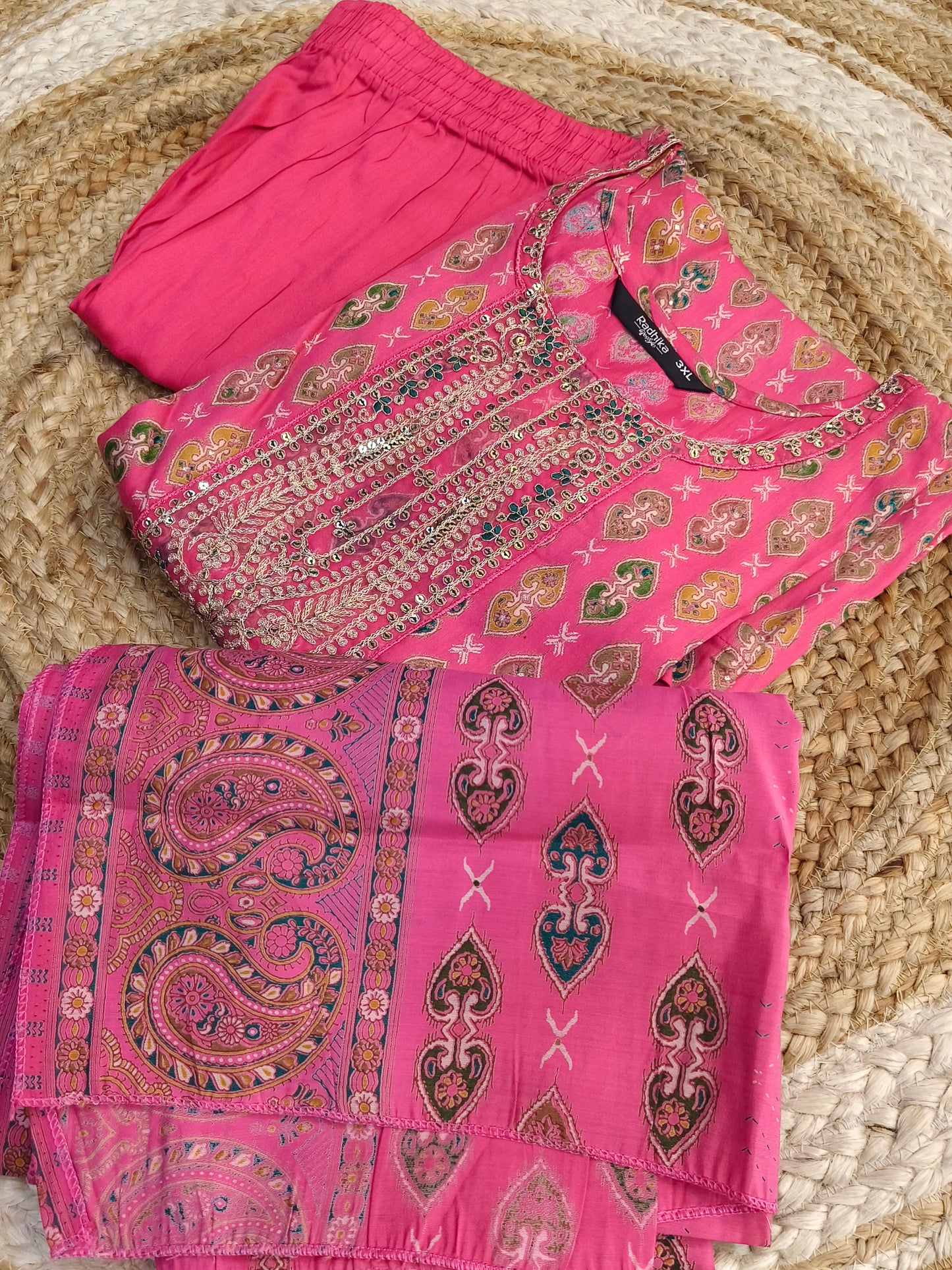 Peach designer straight cut Suit