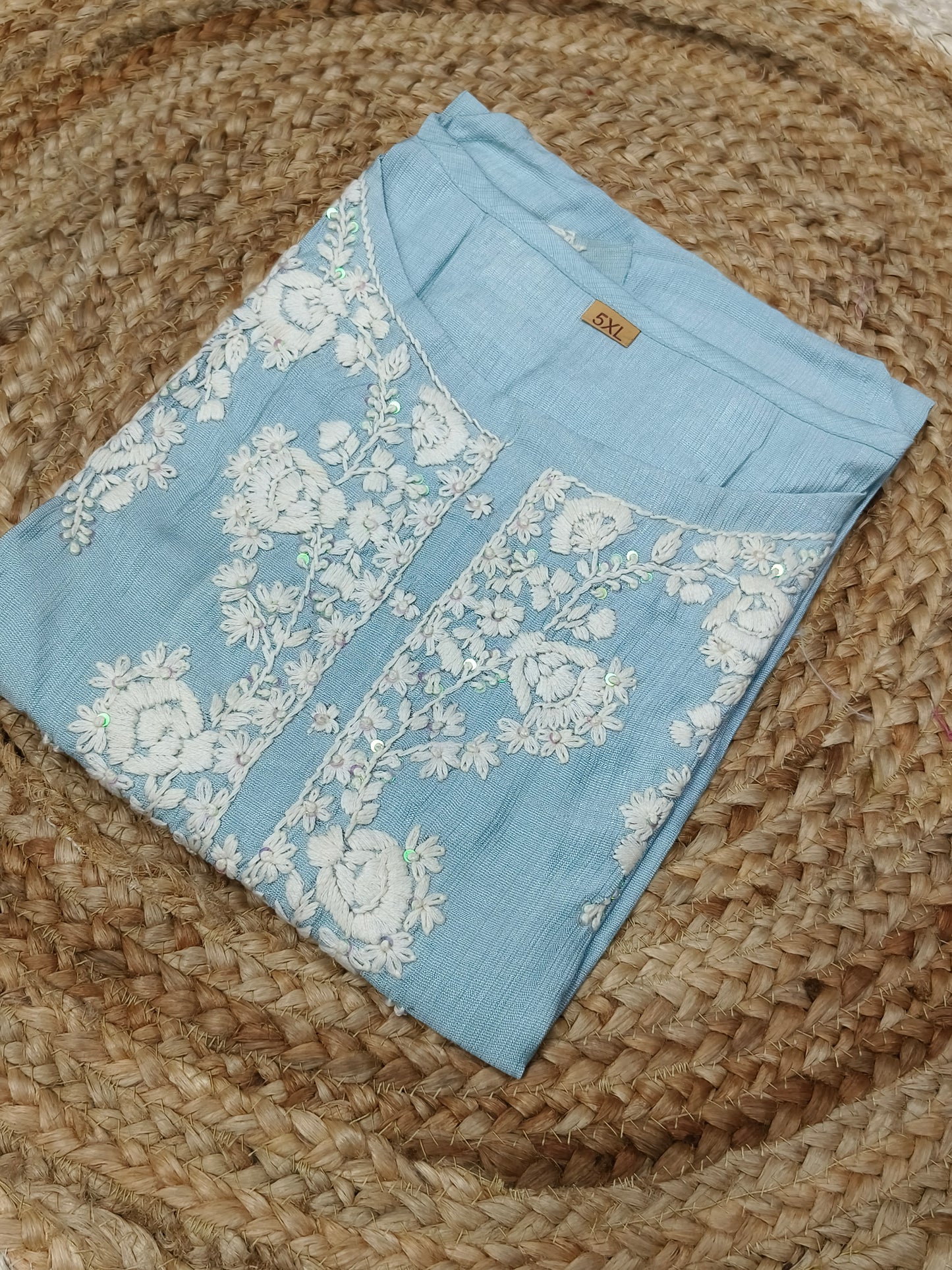 Sky blue side cut kurti