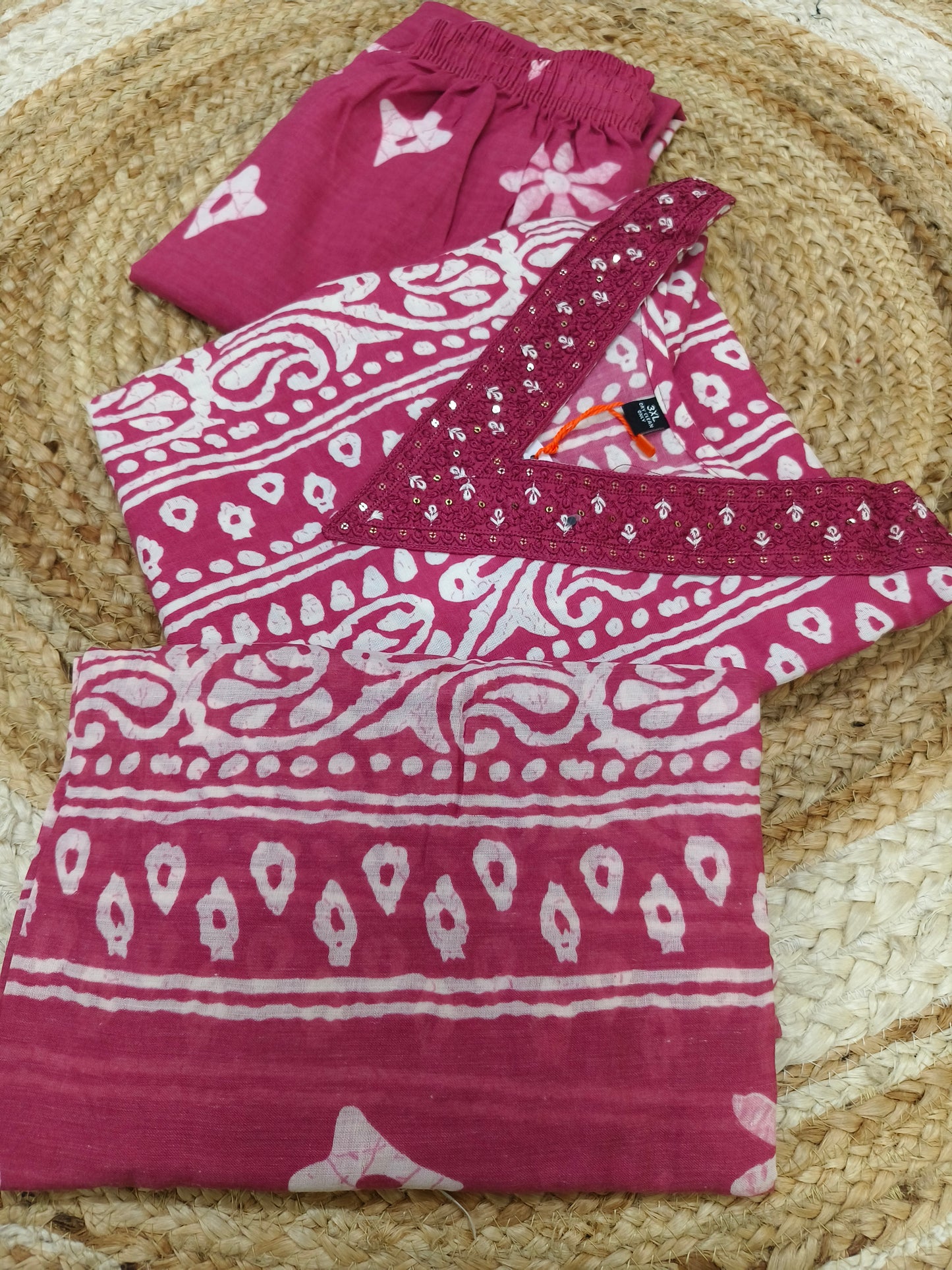Pink Cotton sets with duppatta