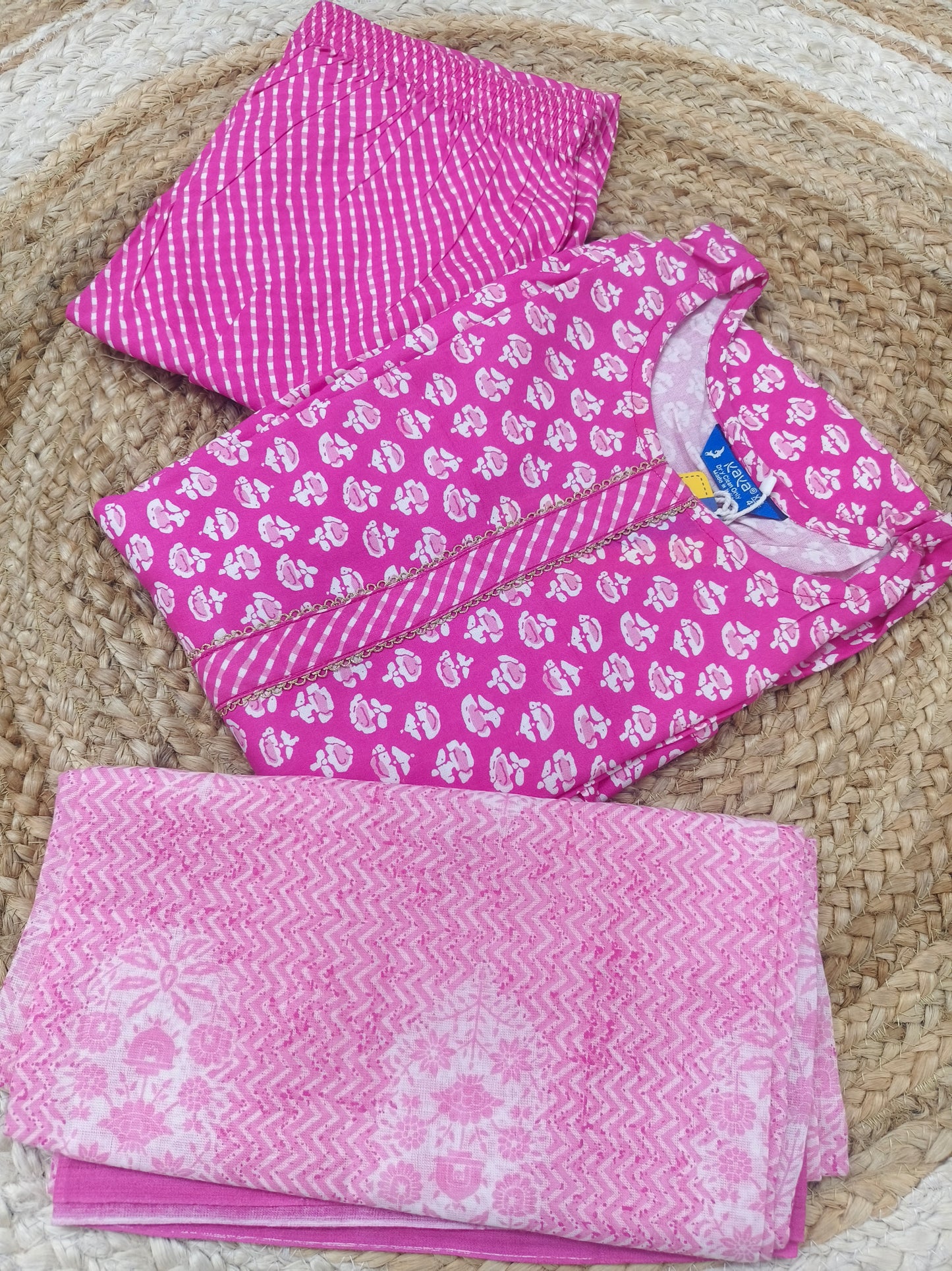 Pink cotton salwar suit