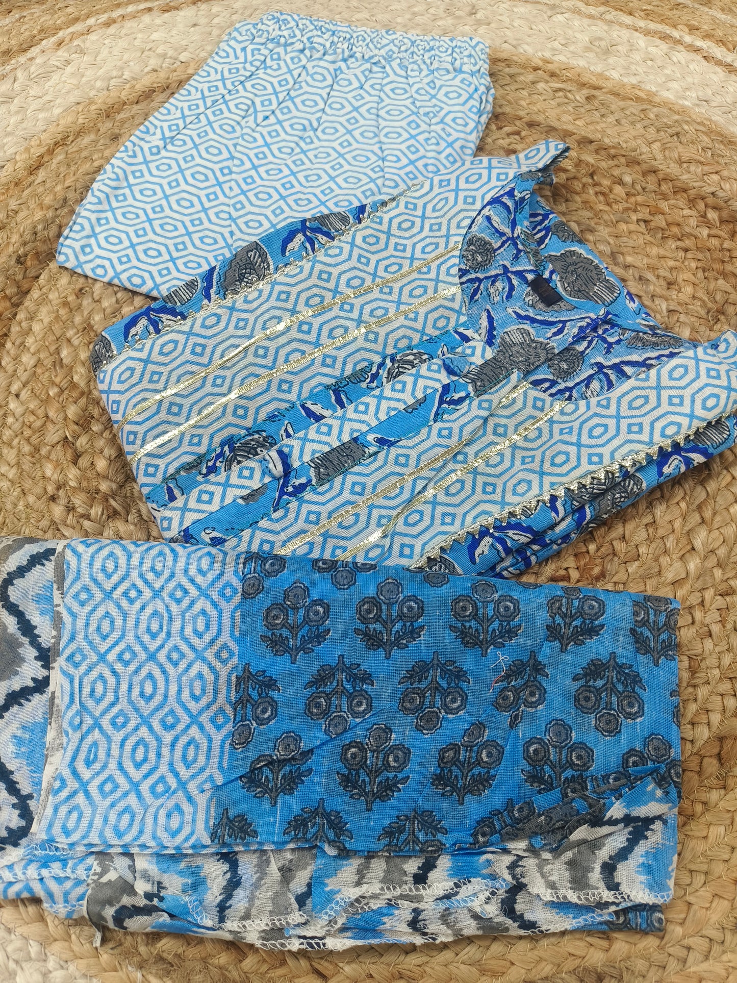 Blue cotton dress (XXL)