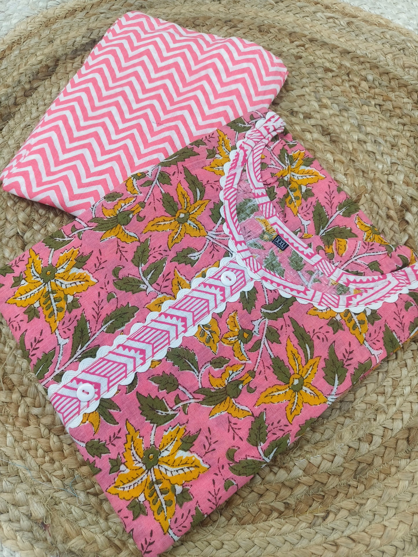 Peach cotton Top & Bottom (XXL)