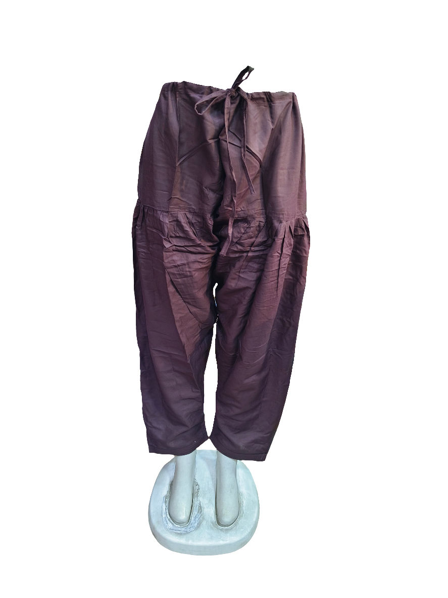 Brown Cotton Patiala Pant